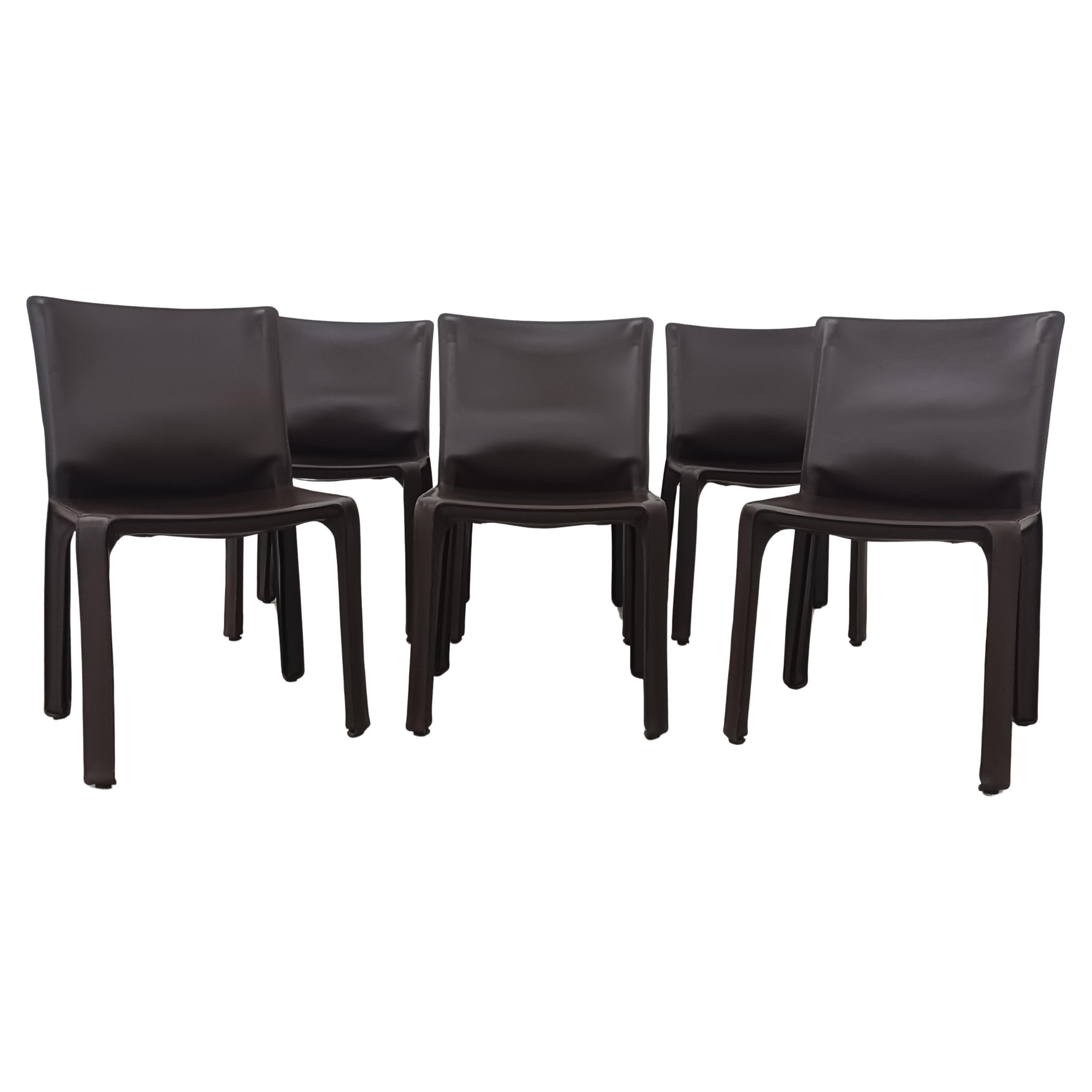 Chairs 412 Cab Mario Bellini brown dark brown Cassina