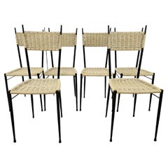 1970s iron and plastic dining room chairs
