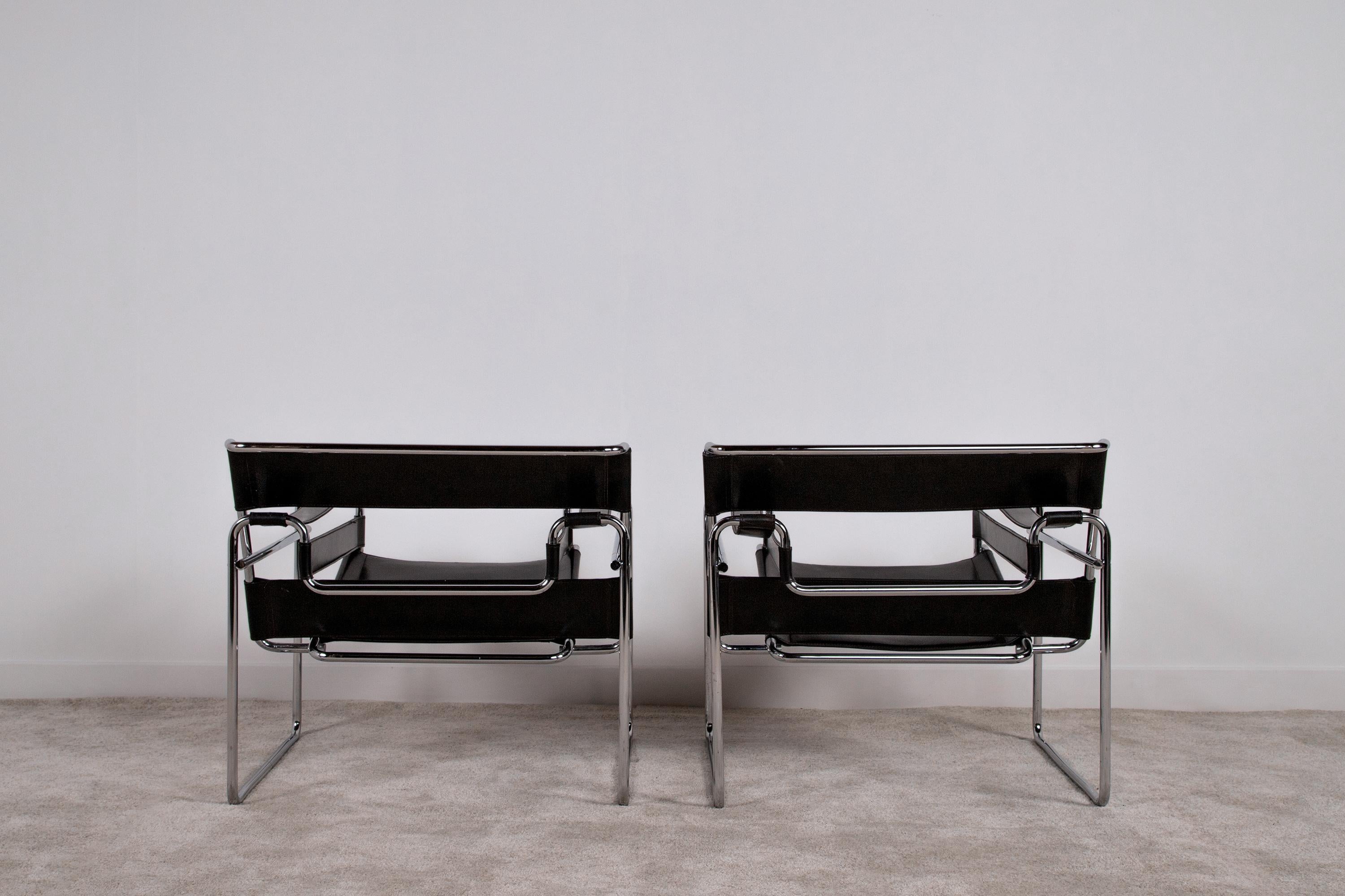 Sedie B3 Wassily di Marcel Breuer, anni '60, set di 2 In condizioni buone in vendita a Correggio, IT