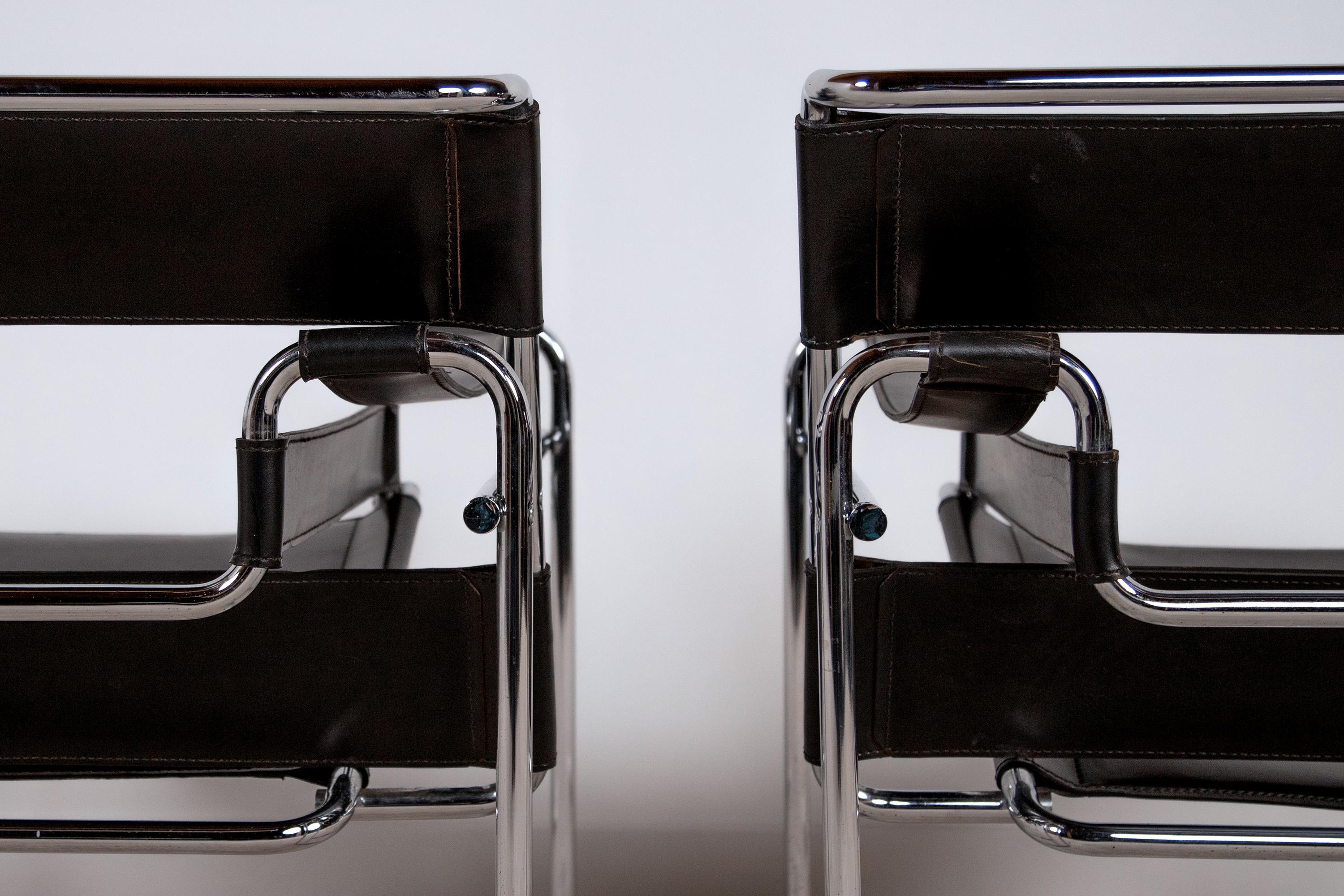 Late 20th Century Sedie B3 Wassily di Marcel Breuer, anni '60, set di 2 in vendita