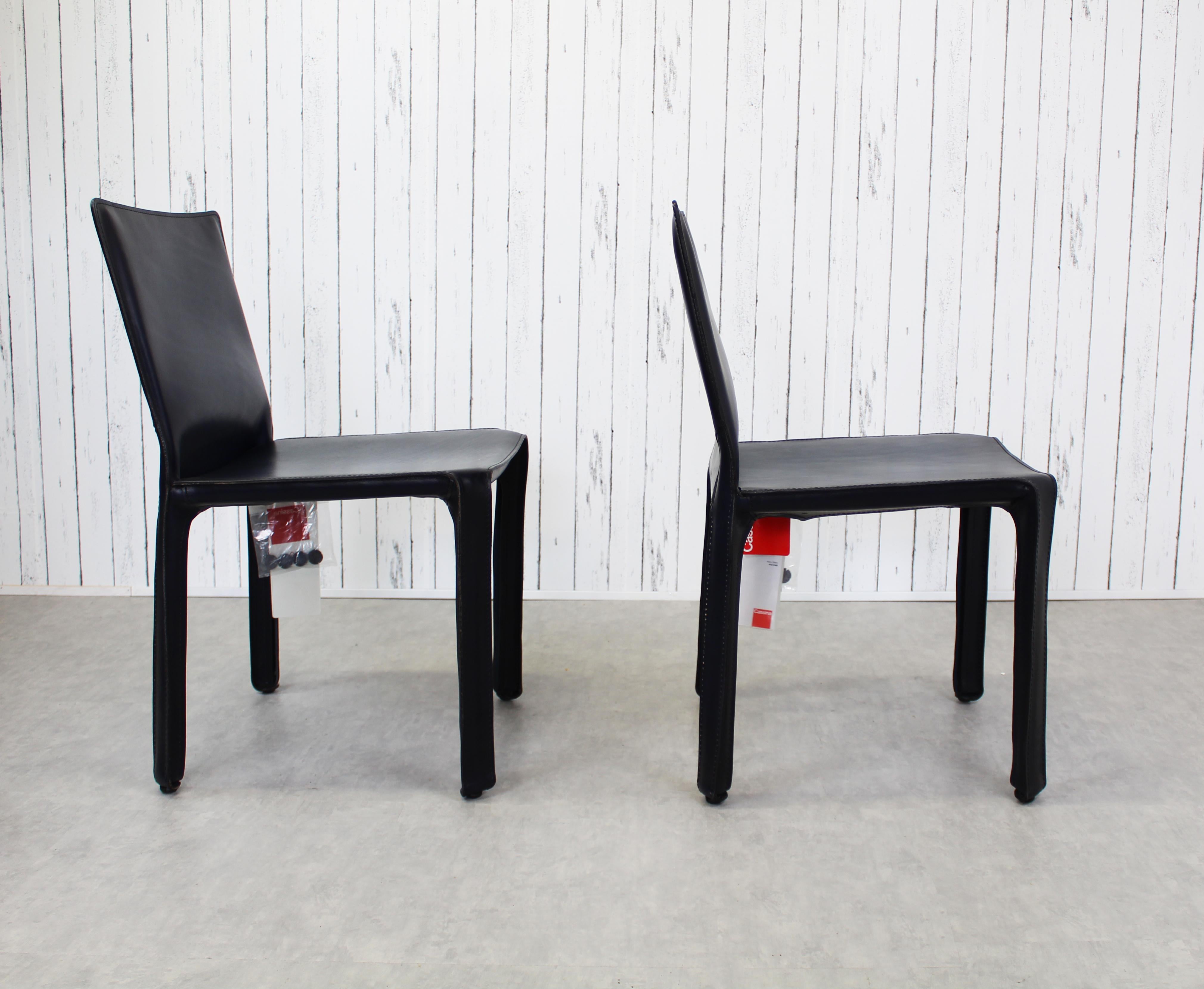 Cab 412 chairs by Mario Bellini for Cassina In Good Condition For Sale In Minerbio, BO