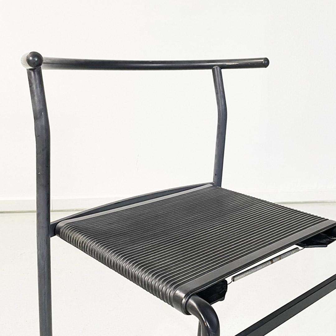 Metal Sedie Cafè Chair italiane in gomma e metallo di Philippe Starck per Baleri 1984