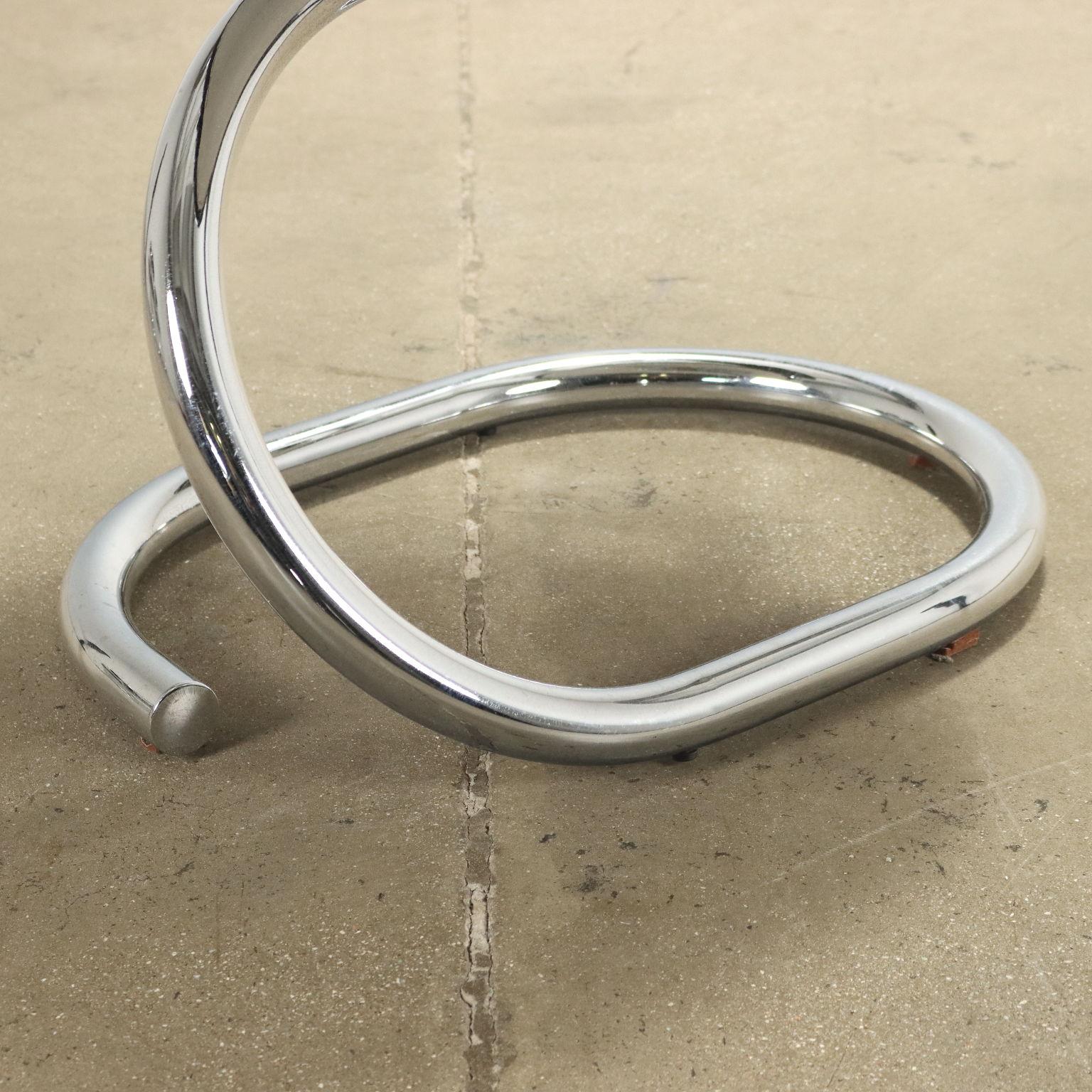 1970s Giotto Stoppino 'Cobra' chairs in black leather In Good Condition In Milano, IT