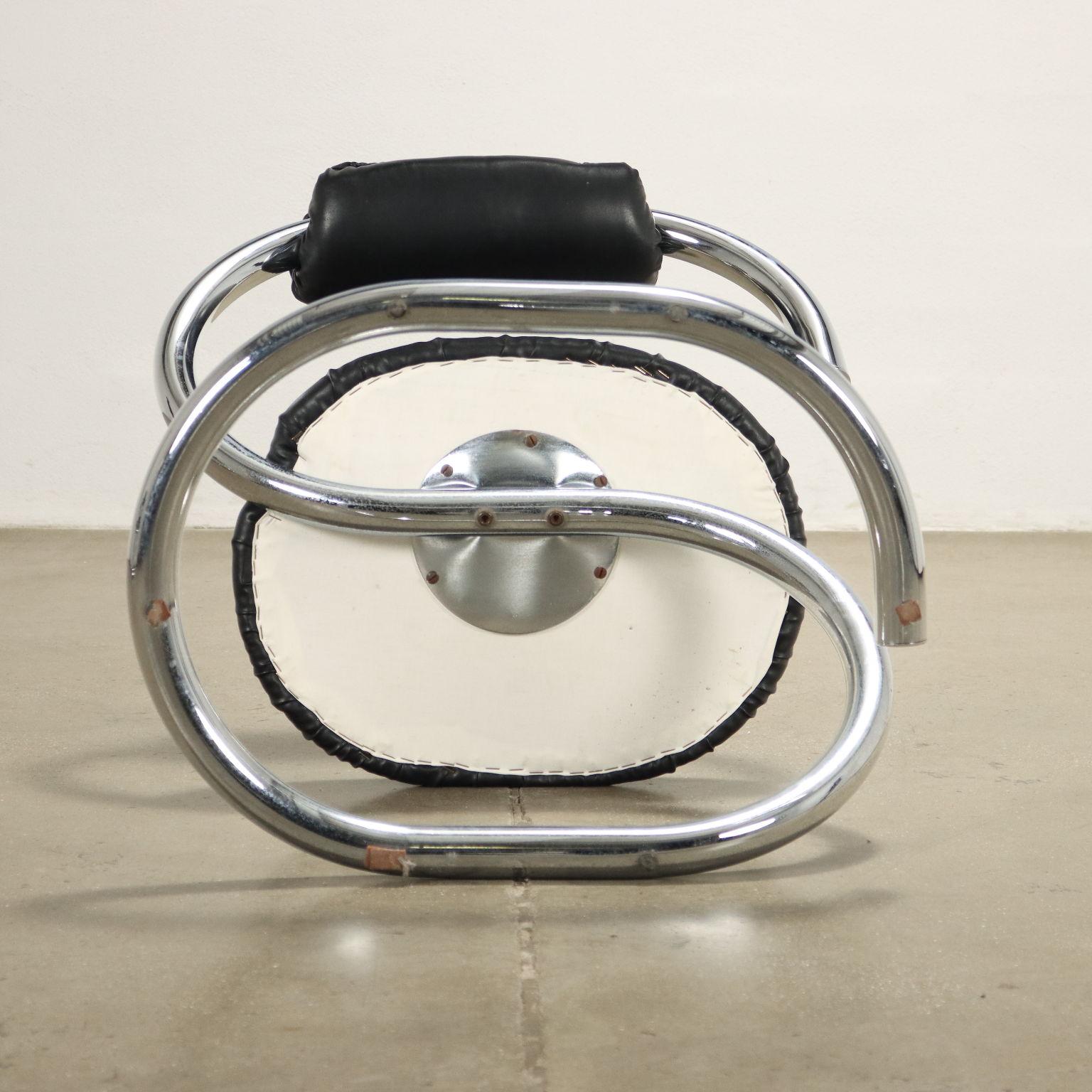 Late 20th Century 1970s Giotto Stoppino 'Cobra' chairs in black leather