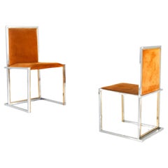 Pair chairs in the style of Willy Rizzo