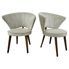 German 1940s cocktail chairs upholstered in fabric