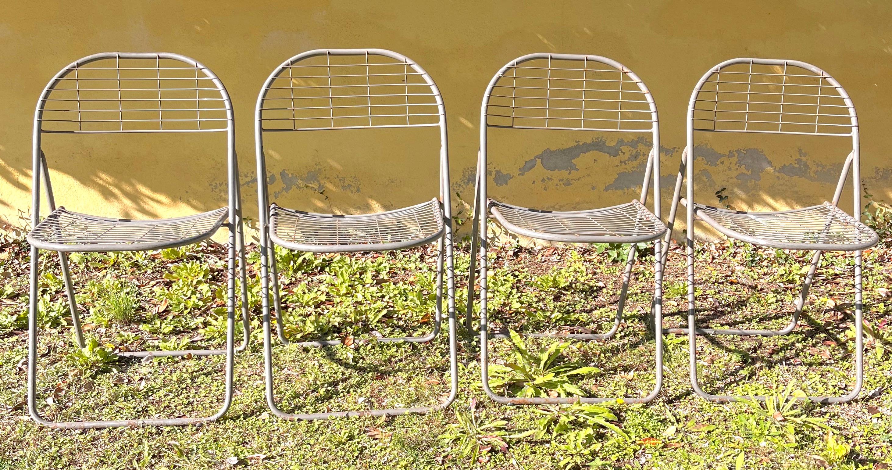 Ted Net folding chairs by Niels Gammelgaard for Ikea, 1970. Timeless design. Foldable and easy to store. Made of gray enameled iron. Good condition, show usual signs of wear and time.
In good condition no repairs  Chair height 80 cm seat width 42 cm