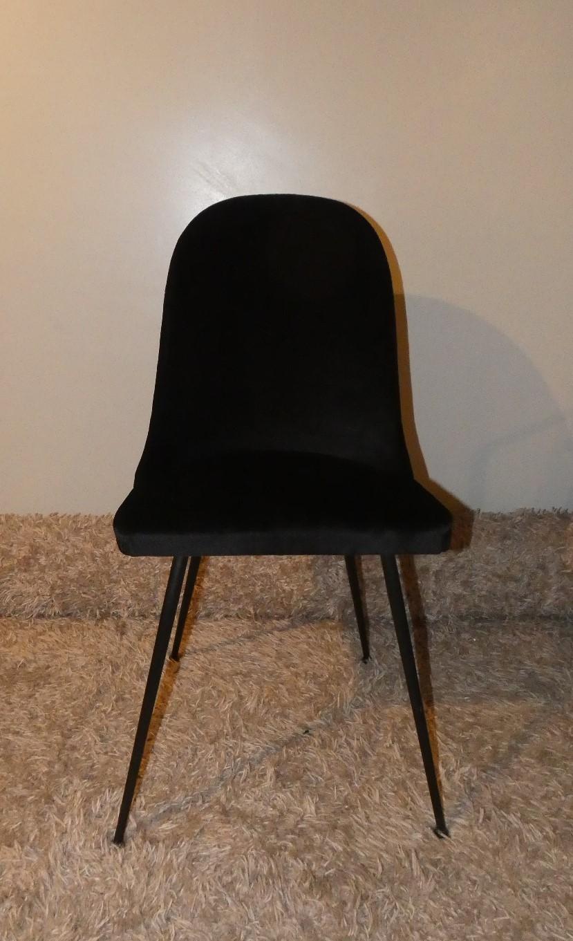 Italian Sedie da pranzo in velluto nero, Italia, anni '60, set di 4 en vente