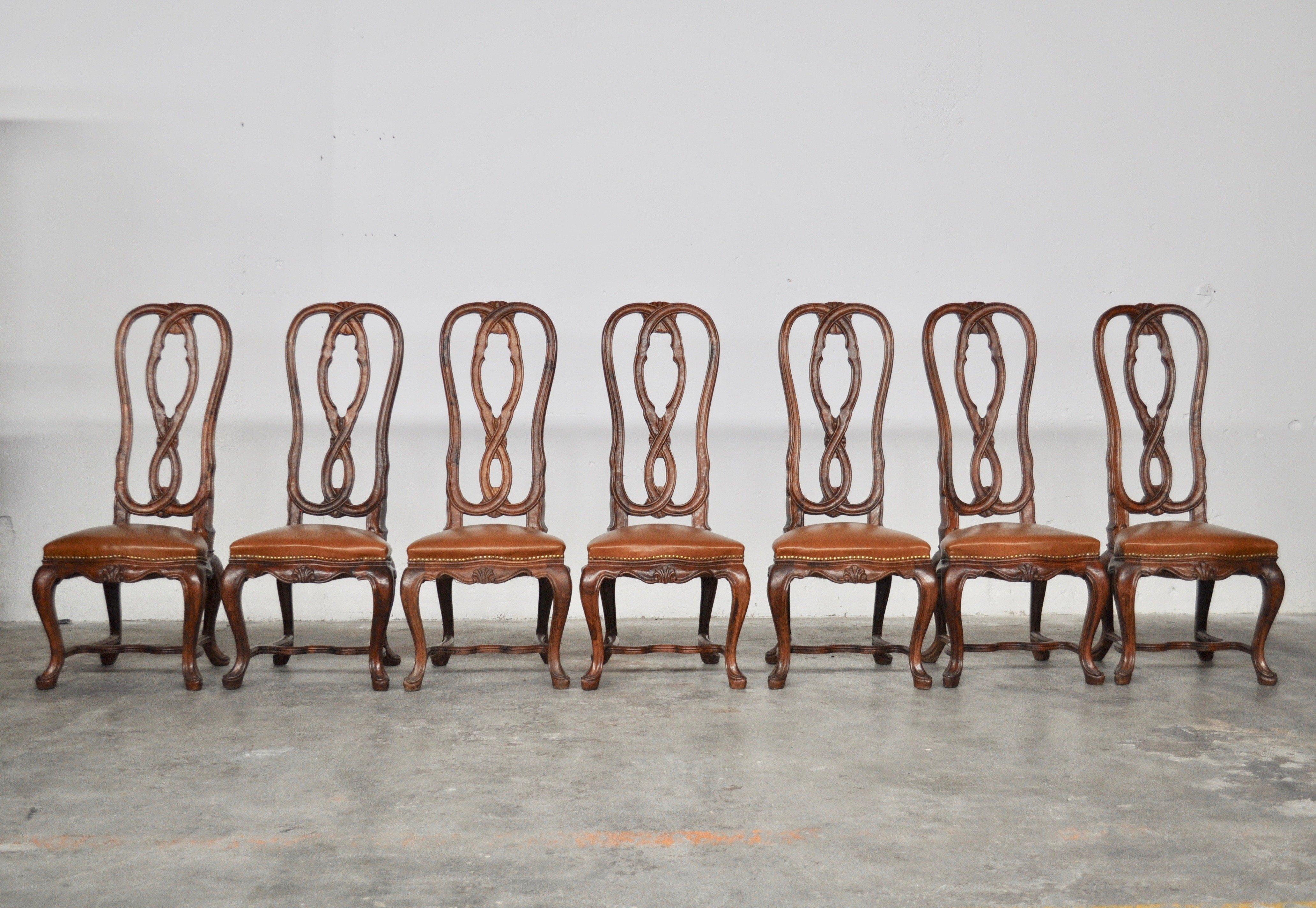 Mid-Century ash dining chairs, Italy, 1950s, set of 7 For Sale 2