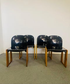 Sedie Dialogo Mid-Century in plastica e legno di Tobia Scarpa per B&B Italia