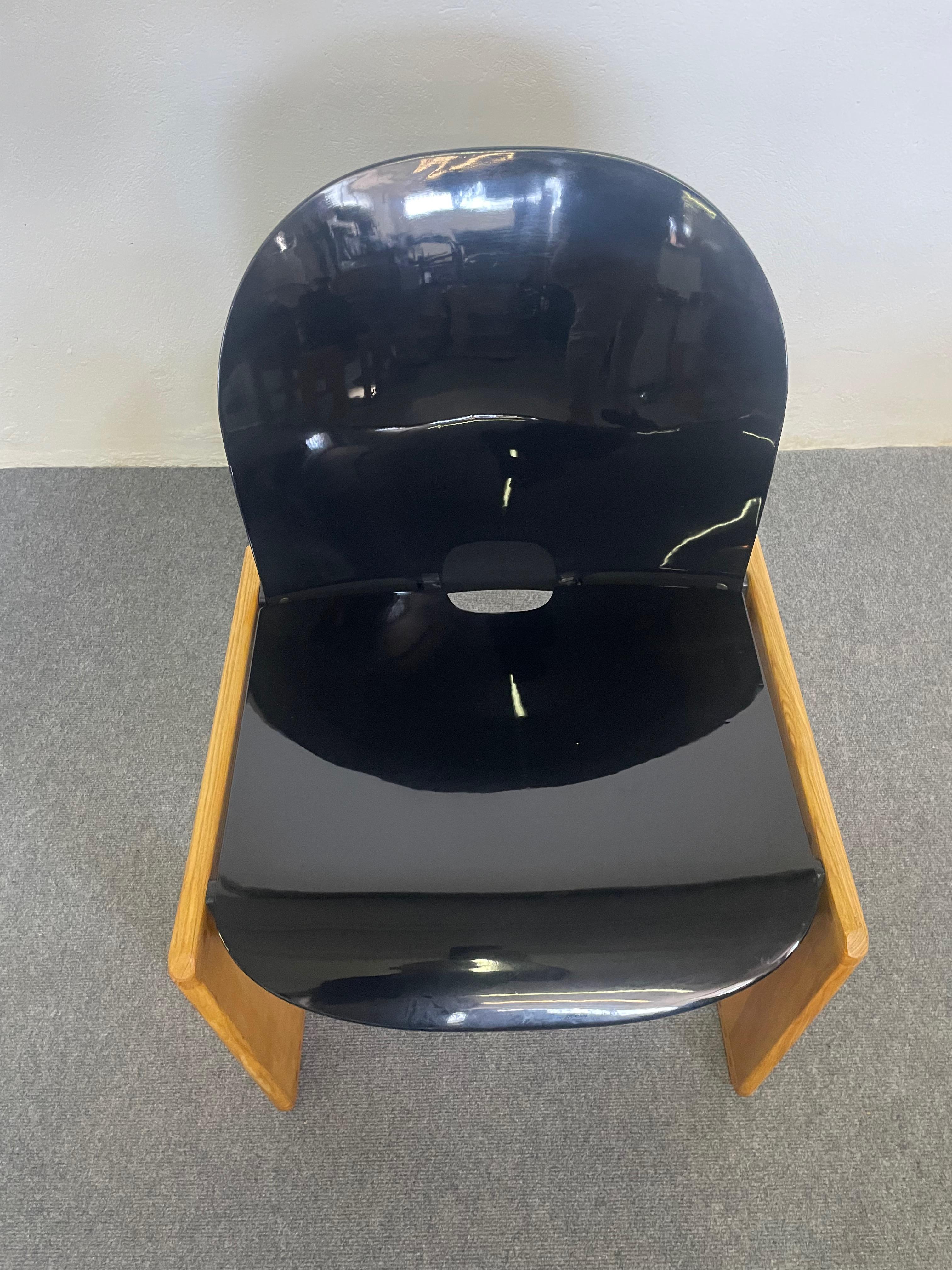 Sedie Dialogo Mid-Century in plastica e legno di Tobia Scarpa per B&B, Italia, a im Angebot 1