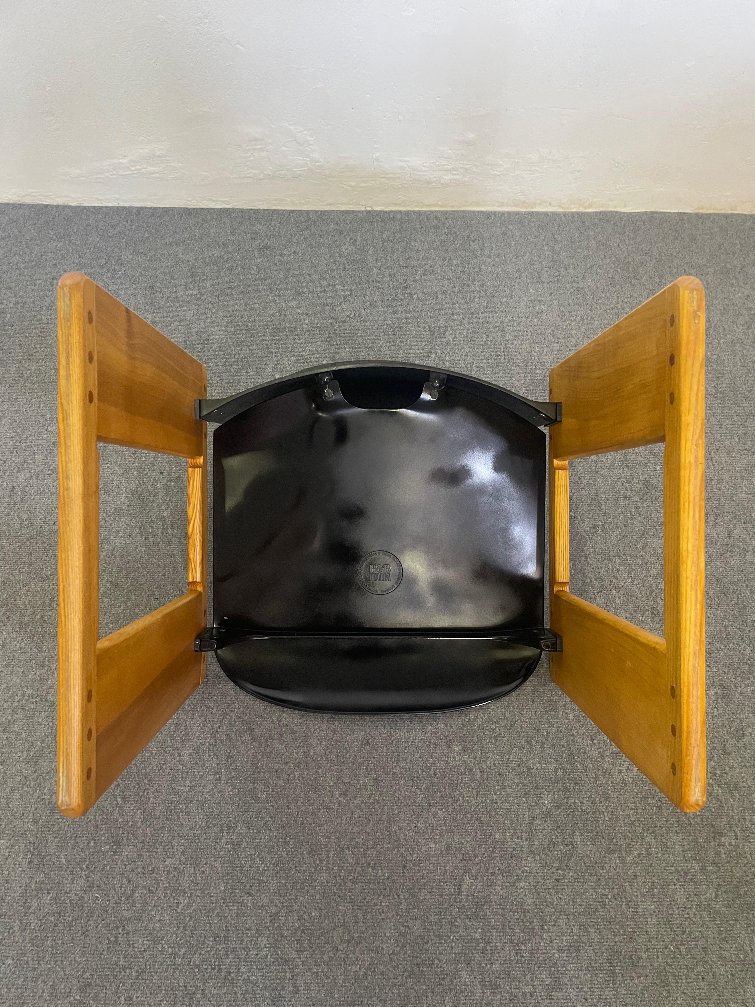 Sedie Dialogo Mid-Century in plastica e legno di Tobia Scarpa per B&B, Italia, a im Angebot 2