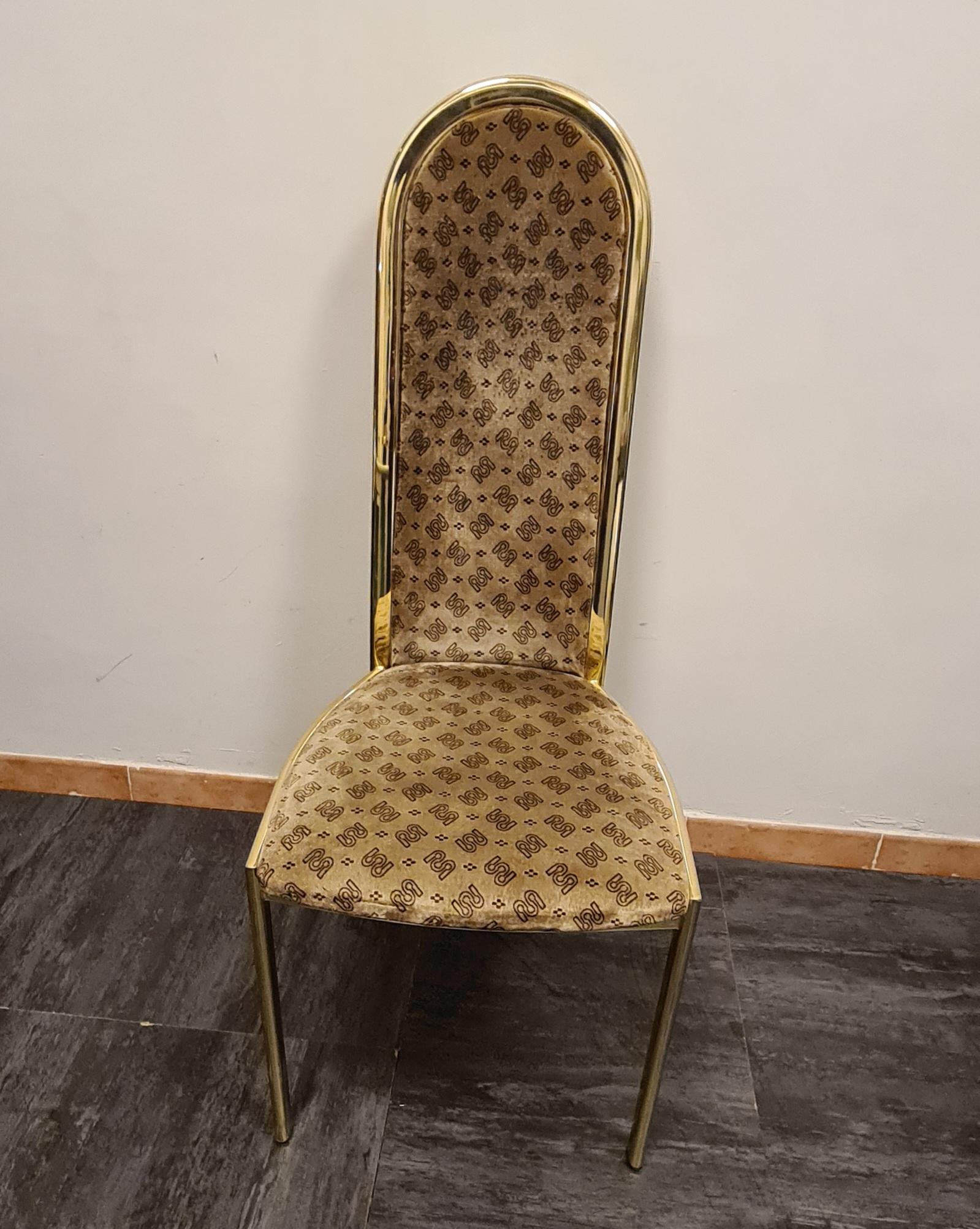 1970s gilded chairs from the Morex company In Good Condition In Torino, IT
