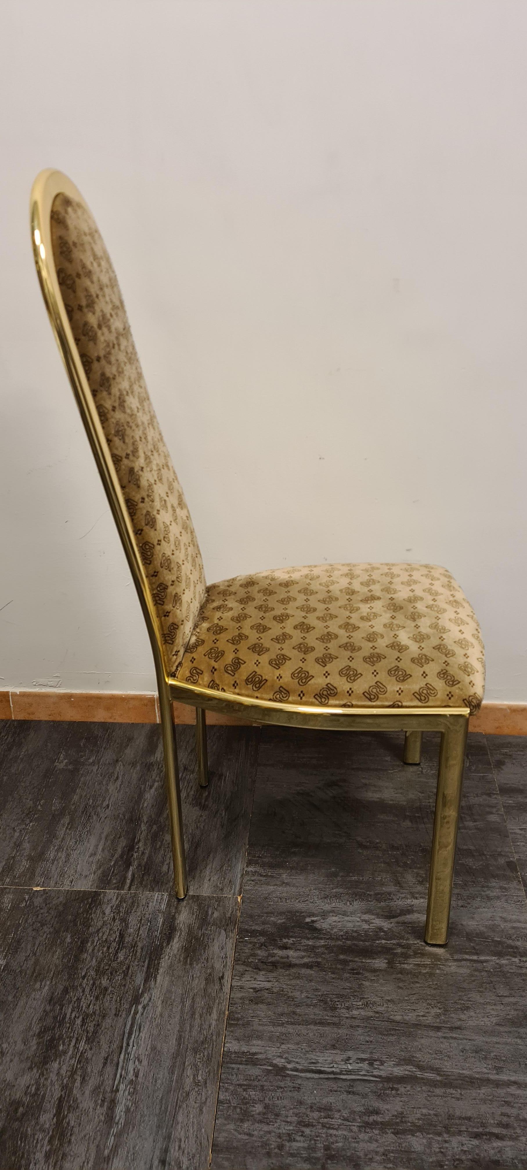 Metal 1970s gilded chairs from the Morex company