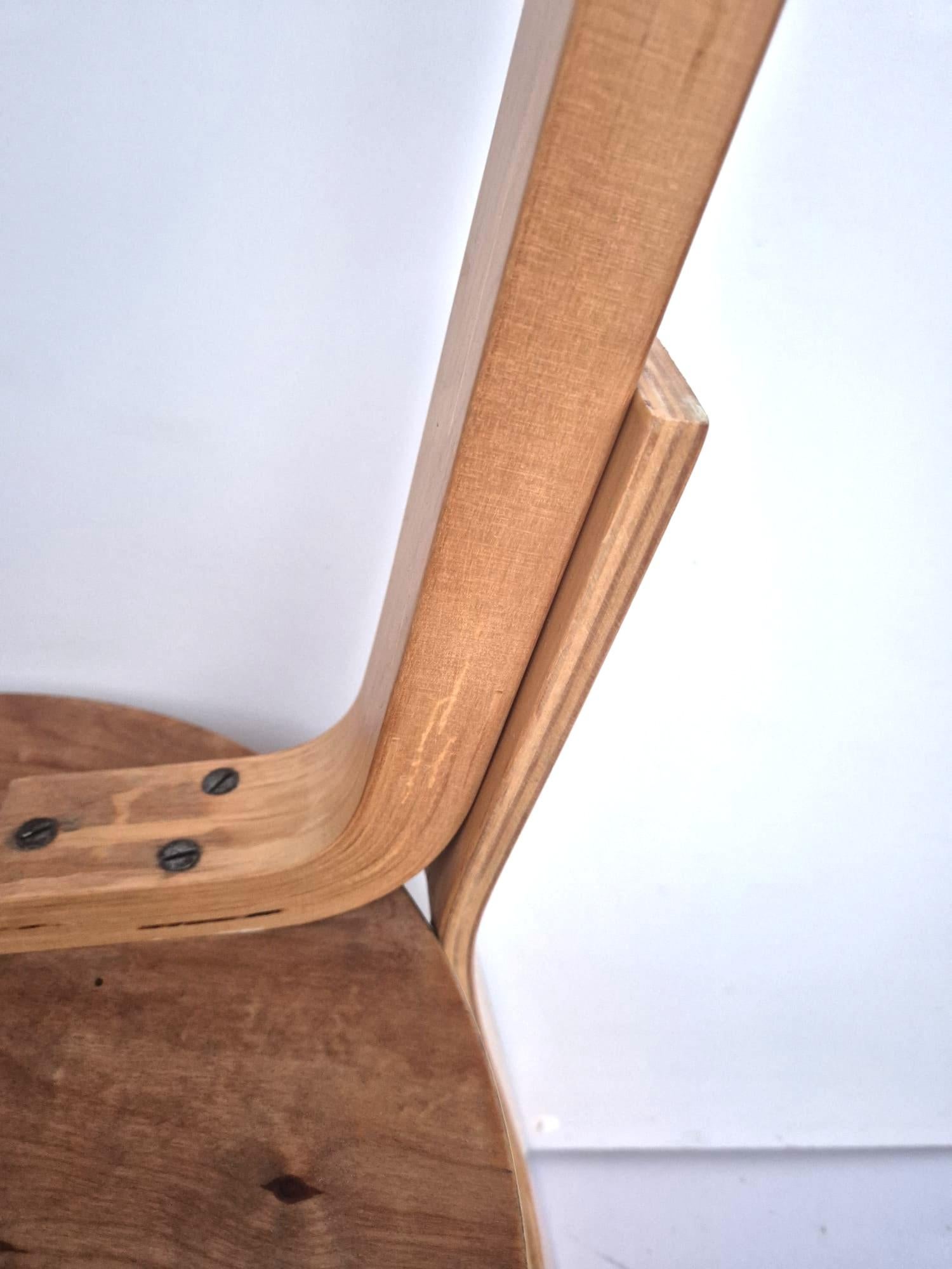 Sedie E66 di Alvar Aalto per Artek, Finlandia, Anni '50 In condizioni buone in vendita a Bastia Umbra, IT