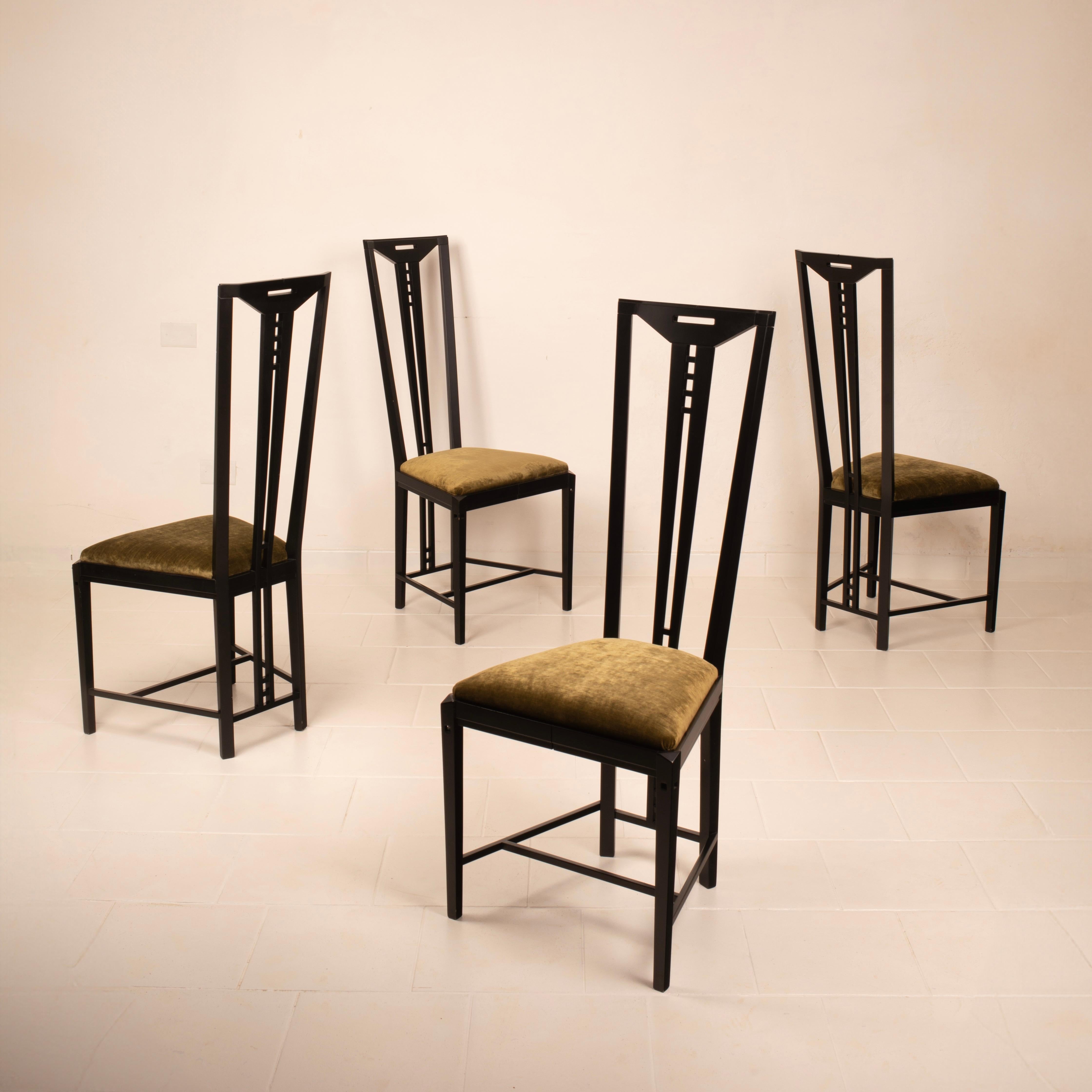 Mid-Century Gallery Chairs by Asnago and Pozzi for Giorgetti, 1970's For Sale 4