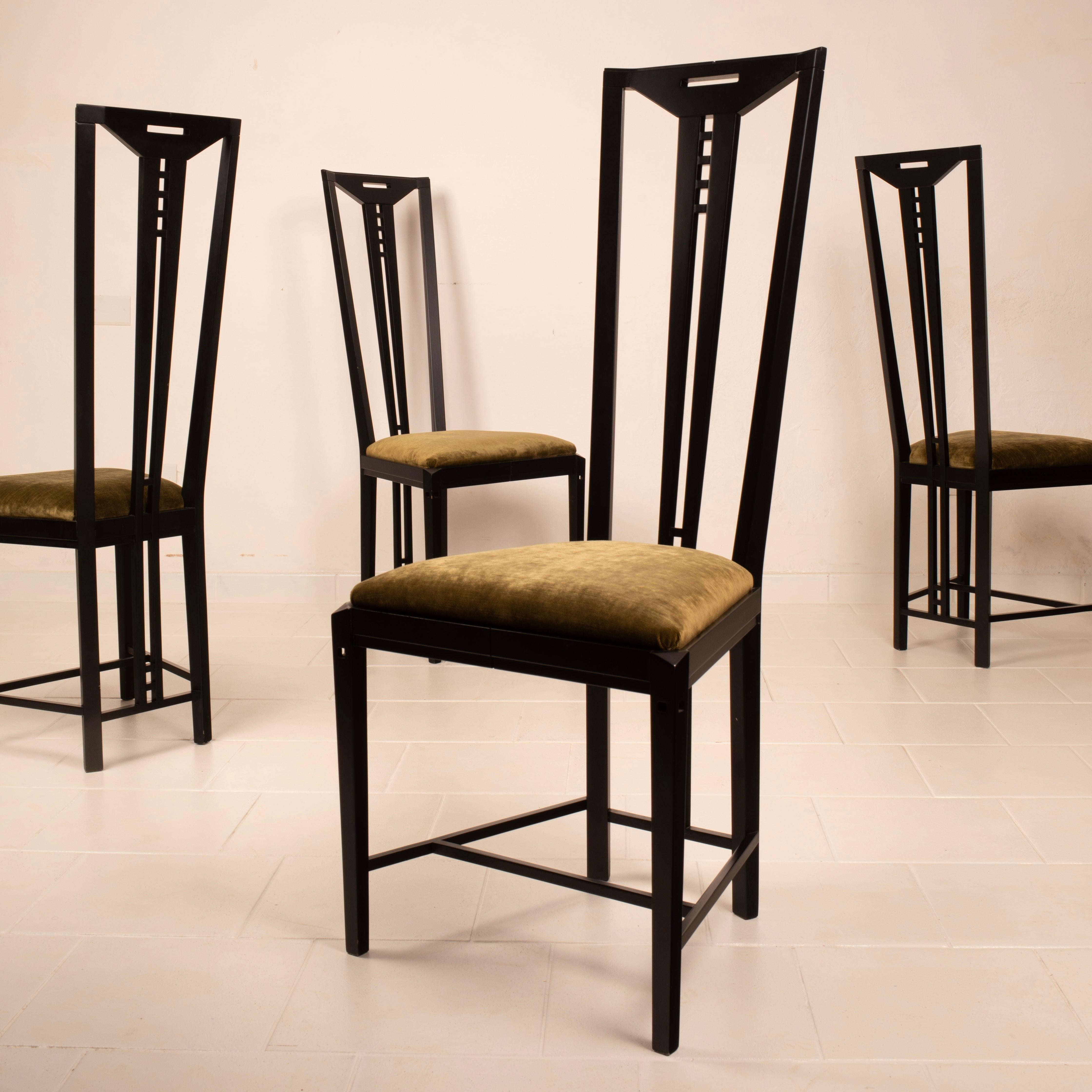 Mid-Century Gallery Chairs by Asnago and Pozzi for Giorgetti, 1970's For Sale 5