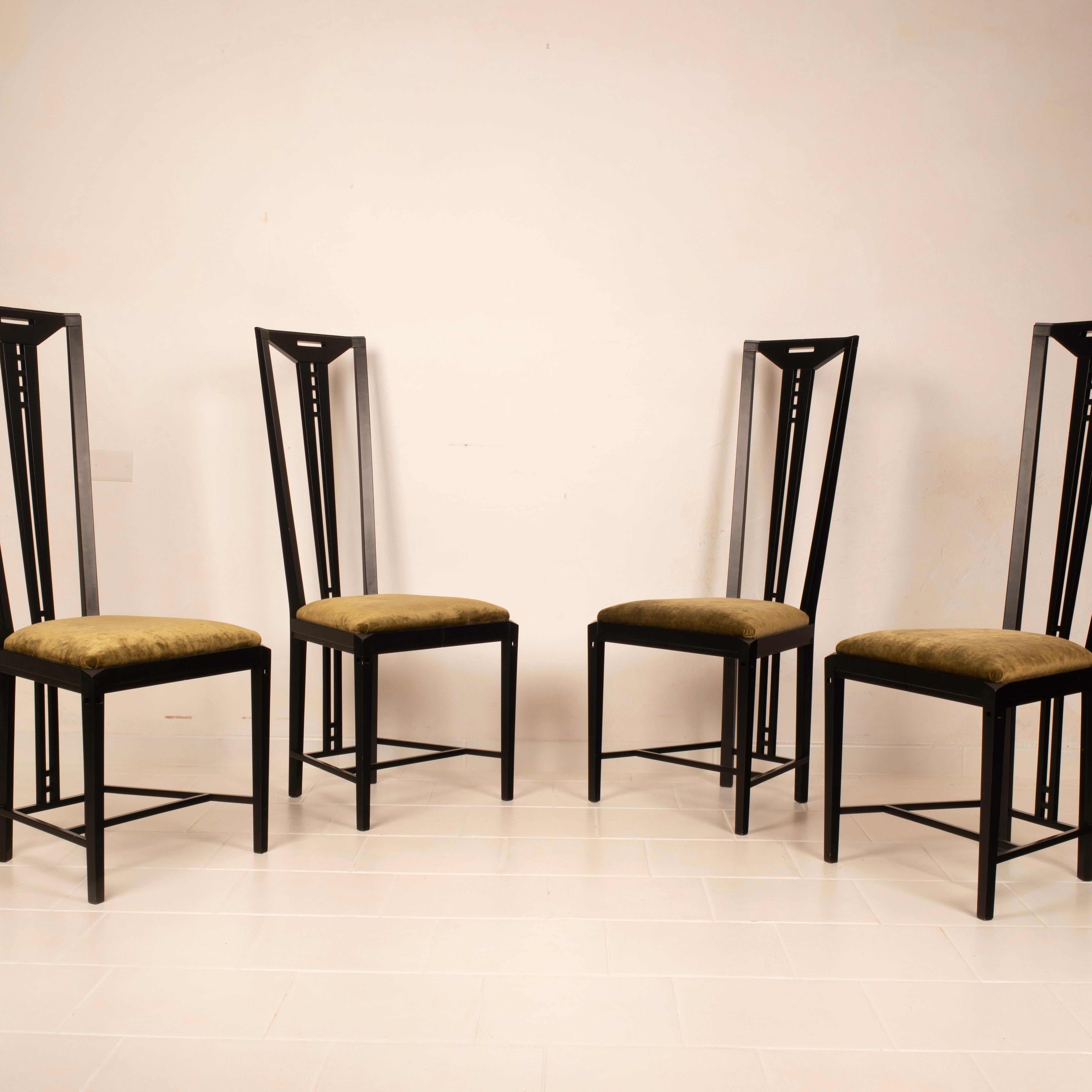 Italian Mid-Century Gallery Chairs by Asnago and Pozzi for Giorgetti, 1970's For Sale