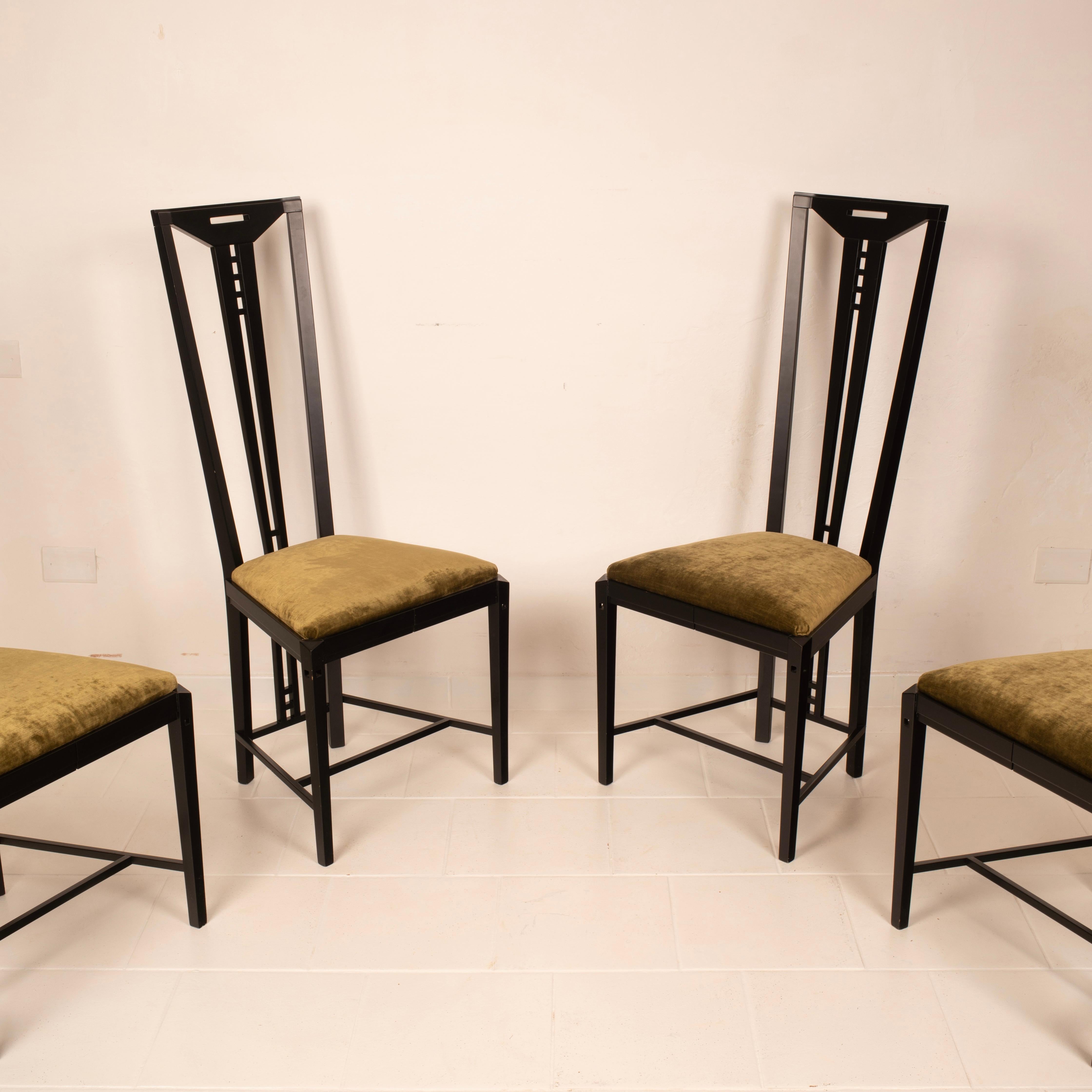 Mid-Century Gallery Chairs by Asnago and Pozzi for Giorgetti, 1970's In Good Condition For Sale In Conversano, IT