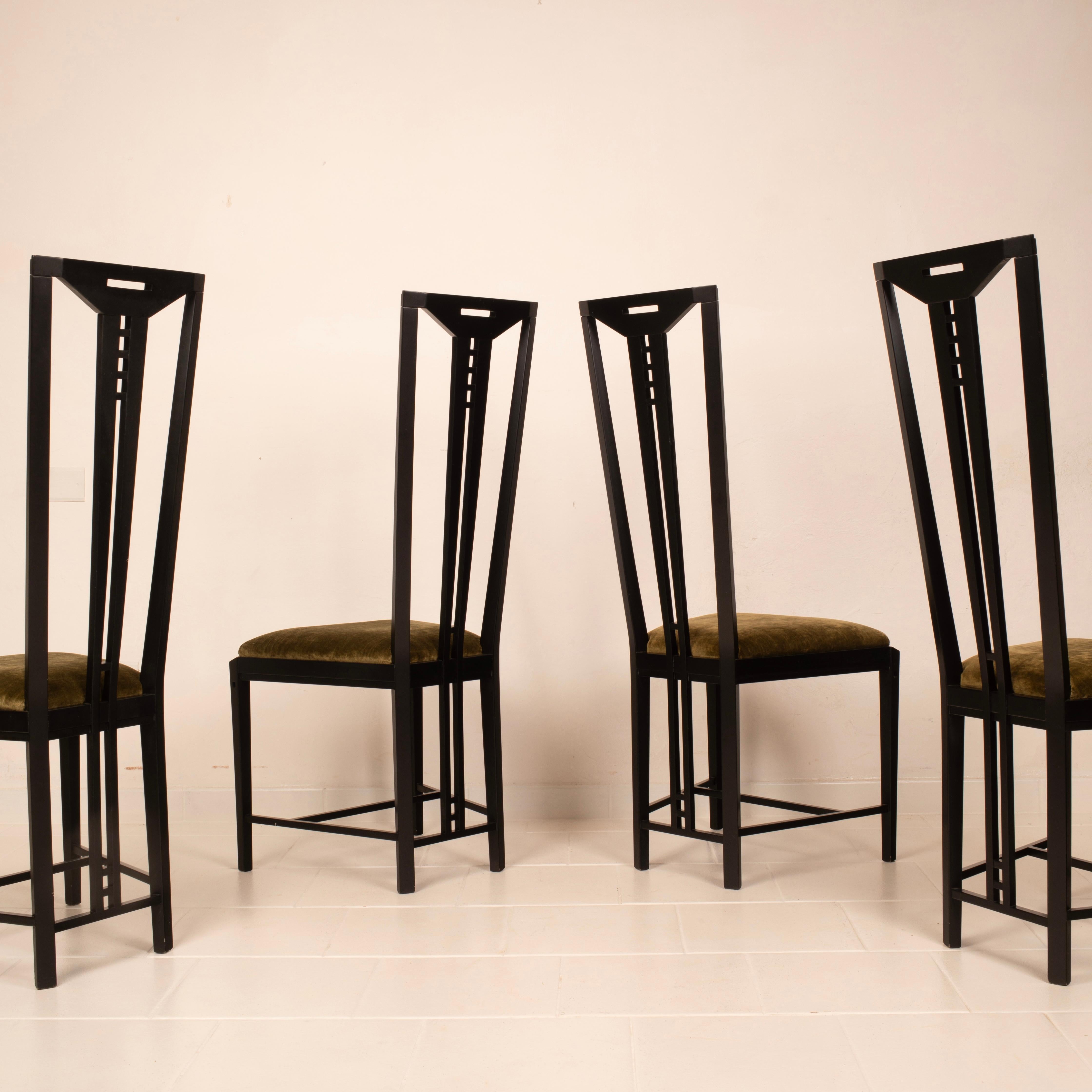 Mid-Century Gallery Chairs by Asnago and Pozzi for Giorgetti, 1970's For Sale 1