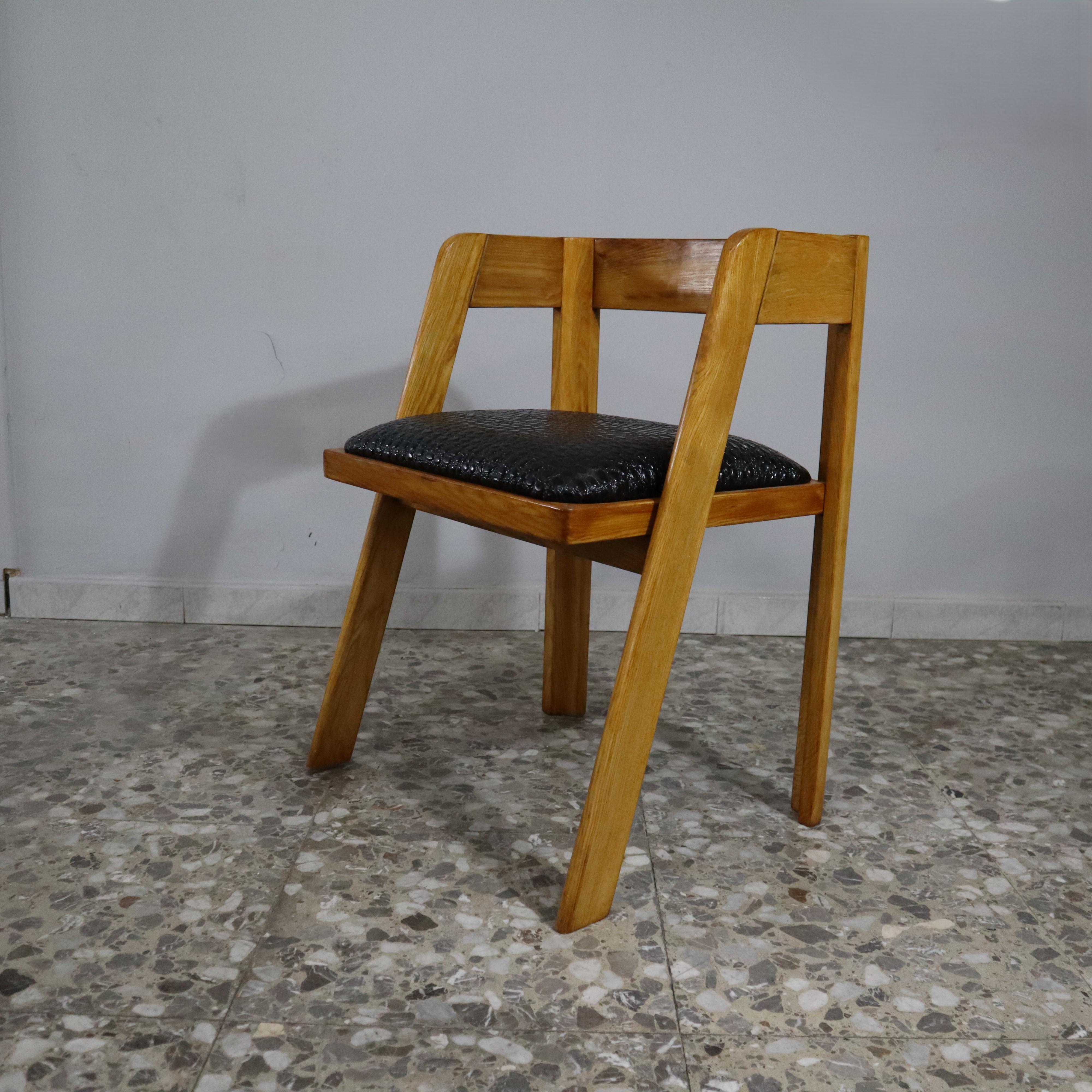 Sillas de cuero y madera de mediados de siglo de Tito Agnoli para Citterio, programa C Late 20th Century en venta