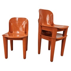 Orangefarbene Kunststoffstühle aus der Casa'70-Kollektion von Albaplast für Dal Vera