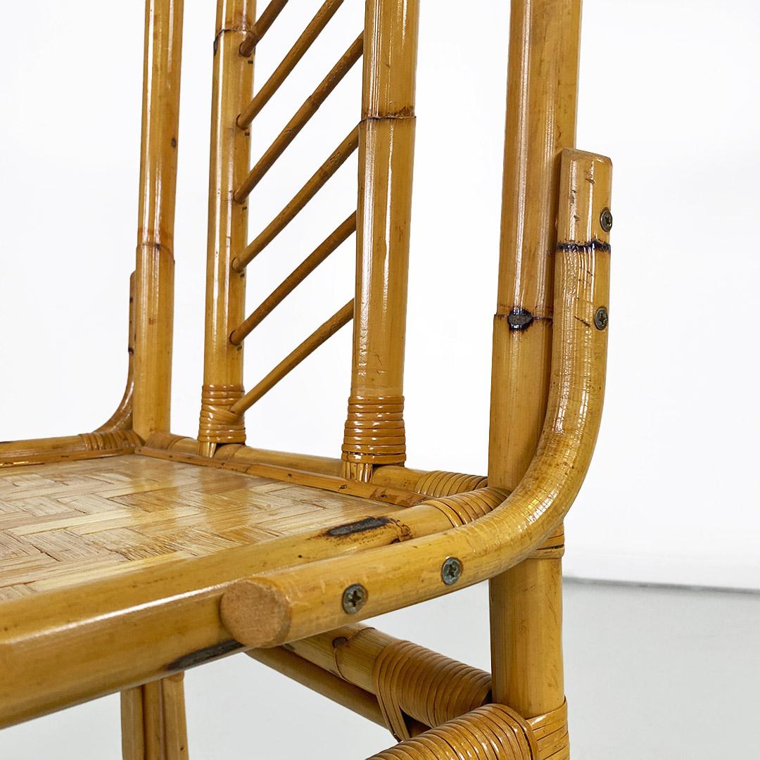 Sedie en rotin intrecciato, moderne italienne, con schienale alto, 1960 vers 19 en vente 3