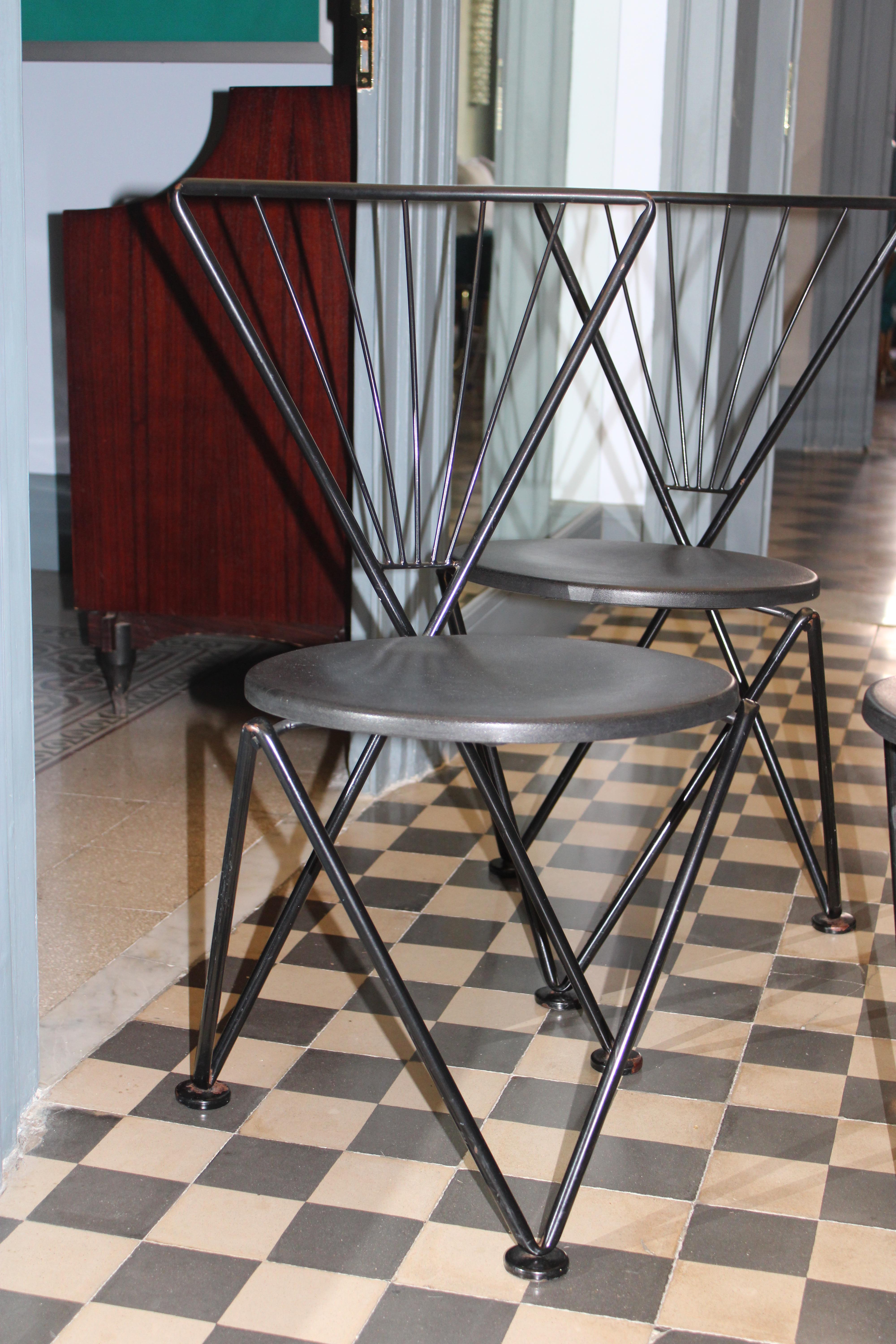 Late 20th Century Chaises Minimalistes Italiennes des années 80 Bonaldo Design Josef Hoffmann en vente