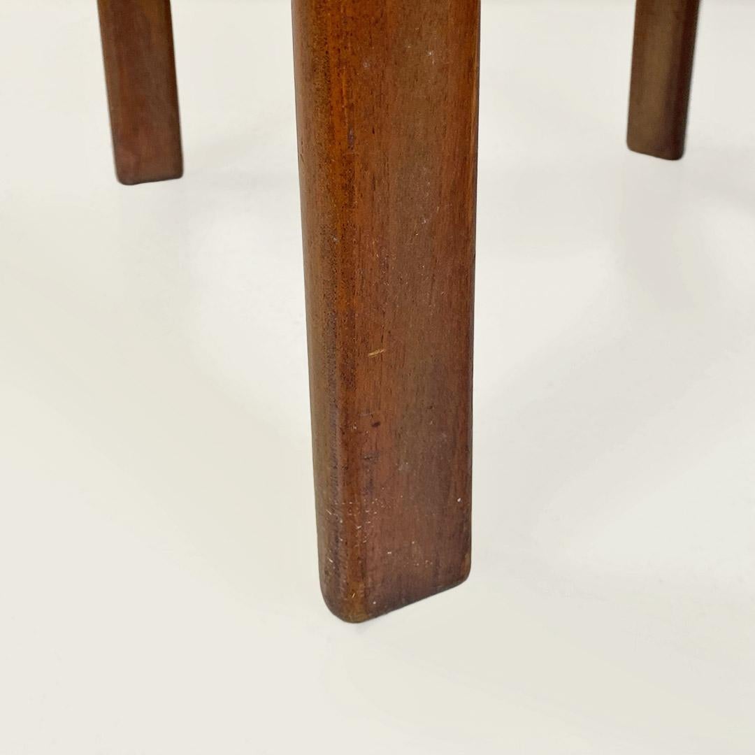 Sedie italiane di modernariato in legno sagomato e tessuto chiaro, 1960 ca. 8
