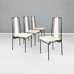 Italian modern white leather chairs, Adalberto dal Lago for Misura Emme, 1980s