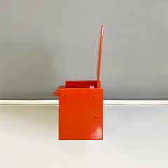 Italian red lacquered wood Kazuki chairs by Kazuhide Takahama, Simon Gavina 1969