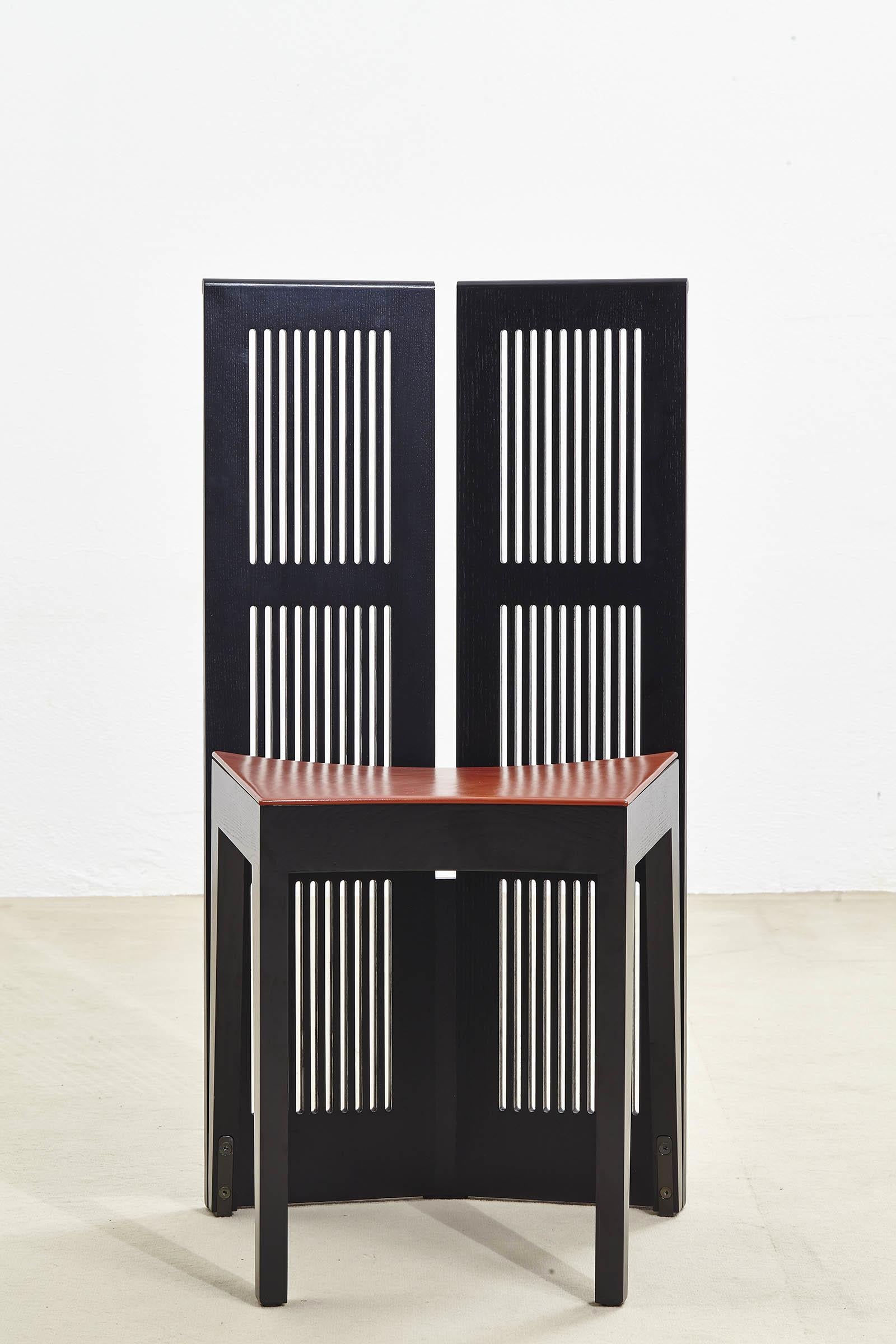 Dyed Lubekka chairs by Andrea Branzi for Cassina For Sale