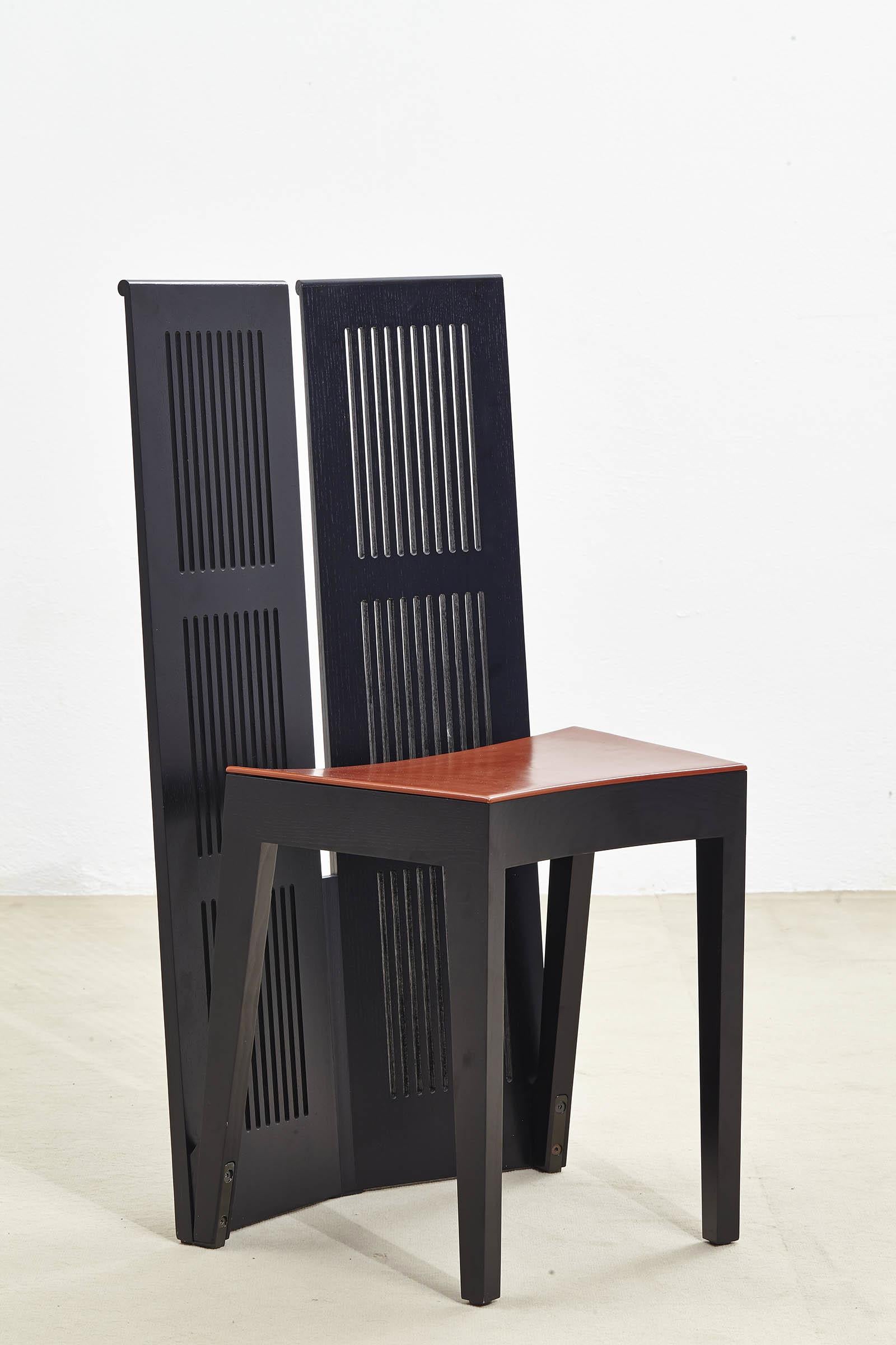 Late 20th Century Lubekka chairs by Andrea Branzi for Cassina For Sale