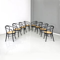 Poland modern beech and straw 209 chairs by Michael Thonet for Radomsko, 1970s