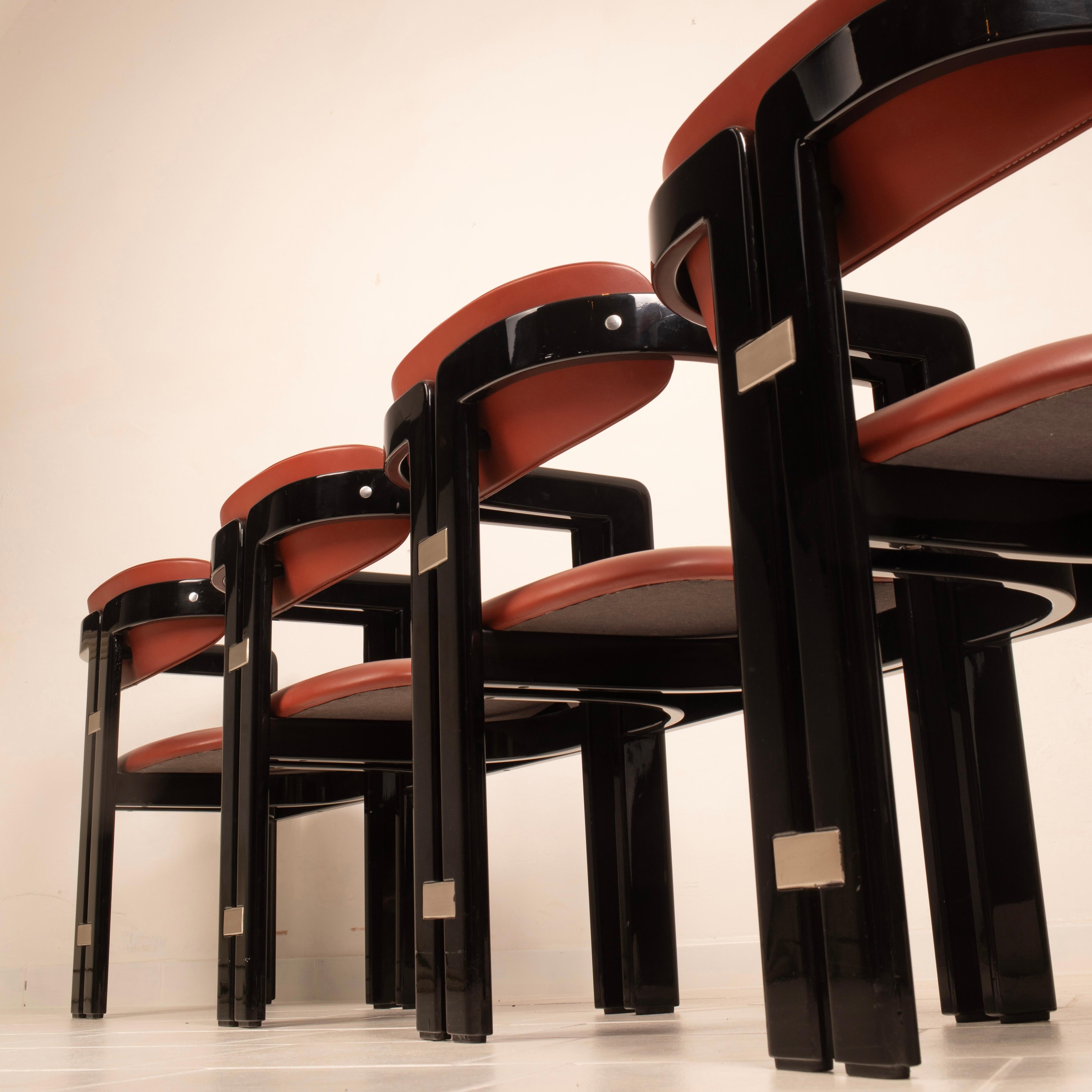 Modernistische italienische Esszimmerstühle von Augusto Savini, Modell 