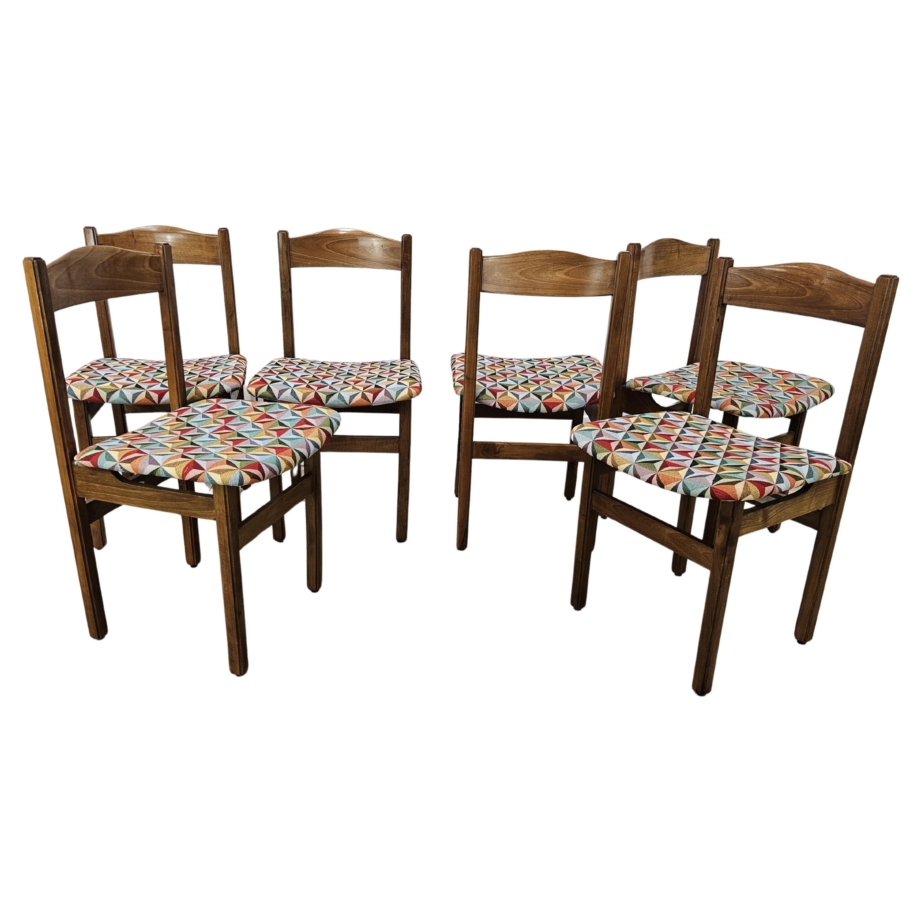 1950s beechwood dining room chairs with geometric seats