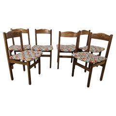 1950s beechwood dining room chairs with geometric seats