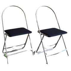 Gae Aulenti folding chairs mod. Aprilina, Zanotta ca. 1970 in metal/fabric