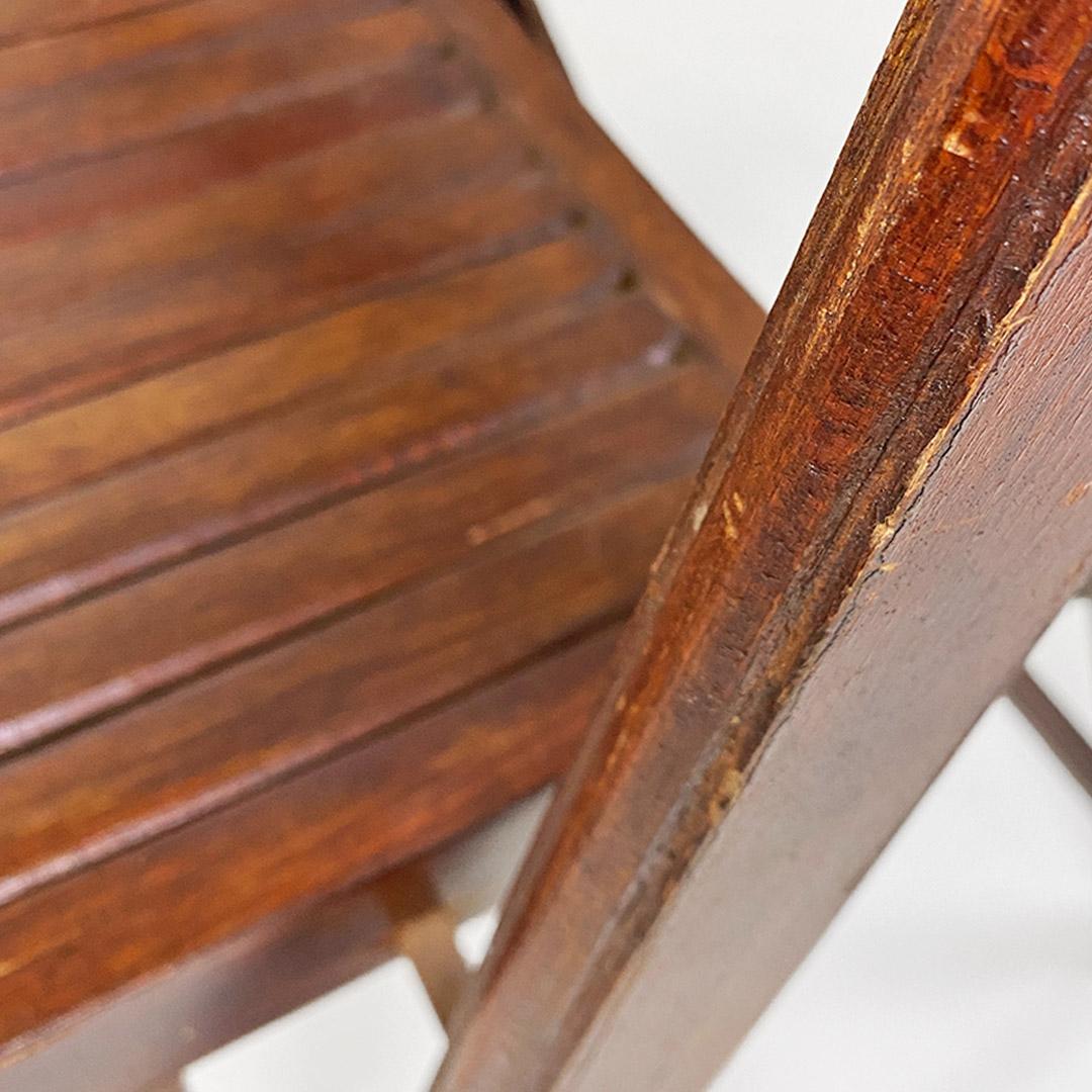 Folding chairs, Italian modernism, solid teak wood, ca. 1960. For Sale 5
