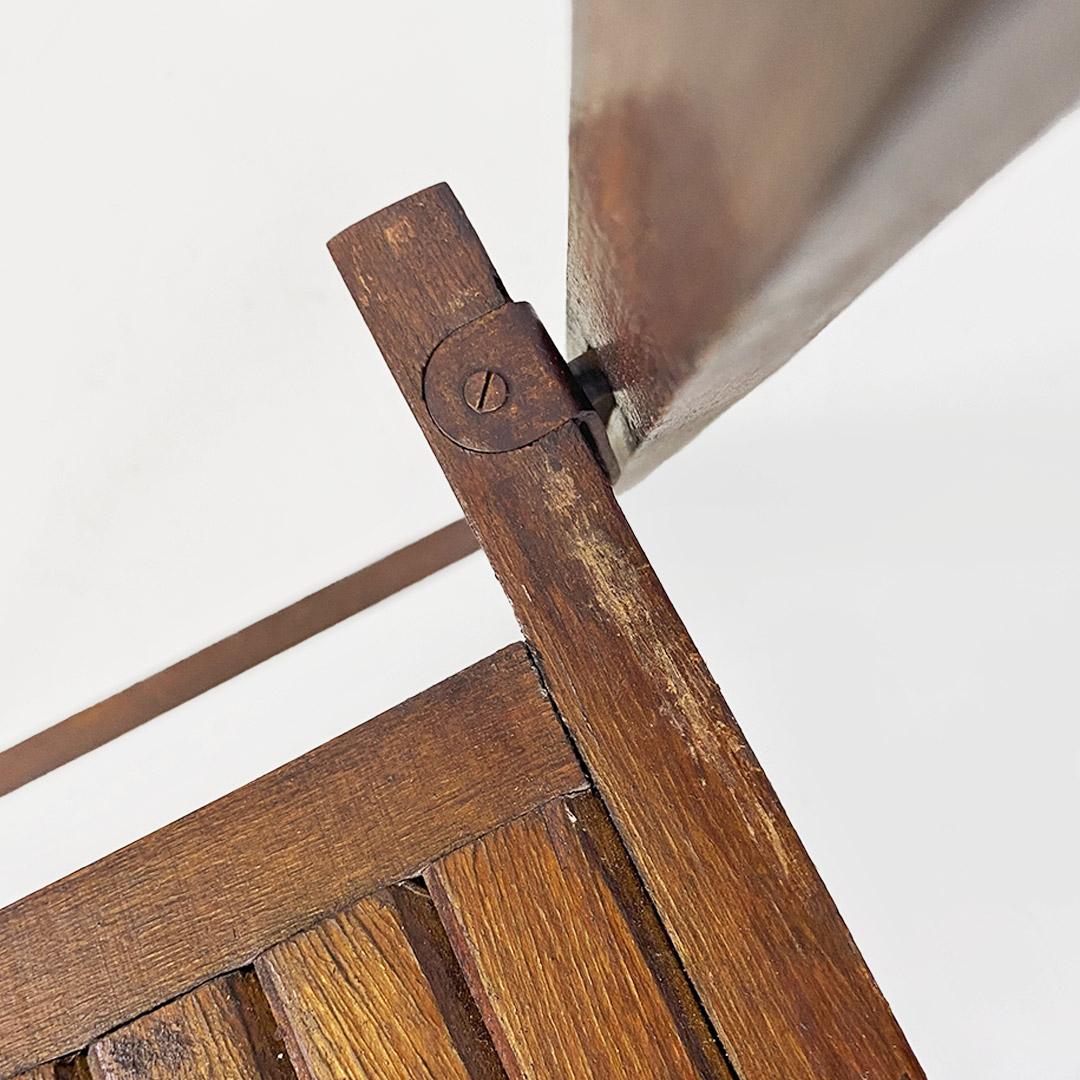 Folding chairs, Italian modernism, solid teak wood, ca. 1960. For Sale 7