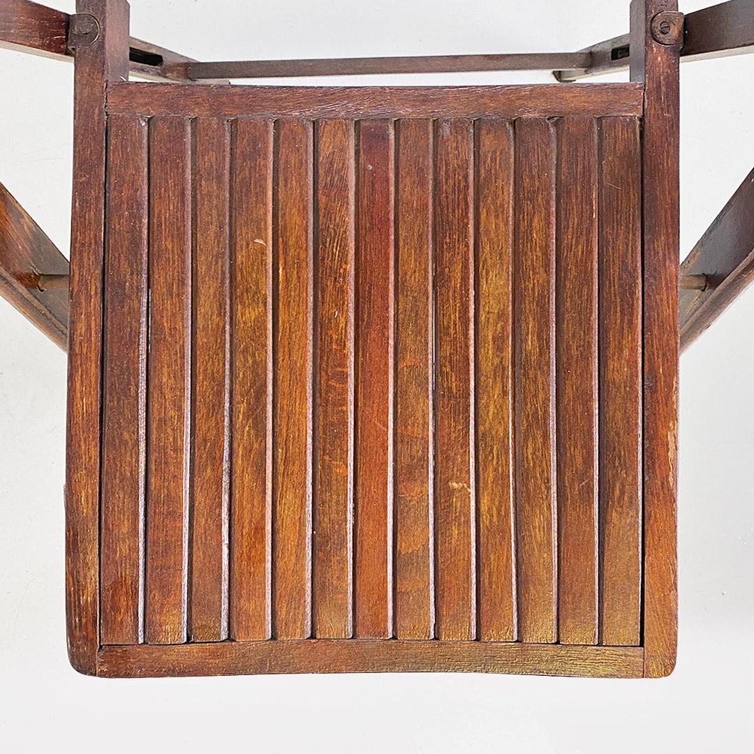 Folding chairs, Italian modernism, solid teak wood, ca. 1960. For Sale 9