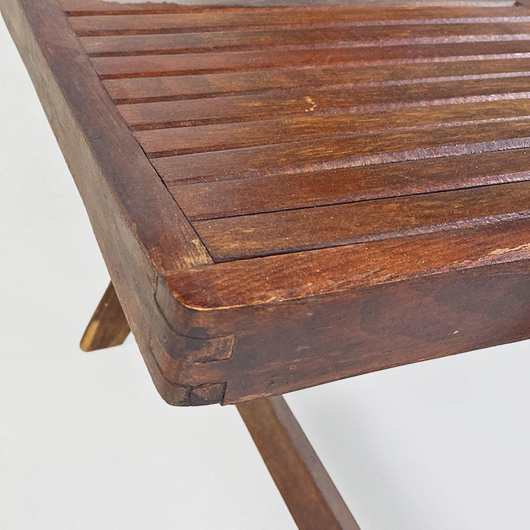 Folding chairs, Italian modernism, solid teak wood, ca. 1960. For Sale 10