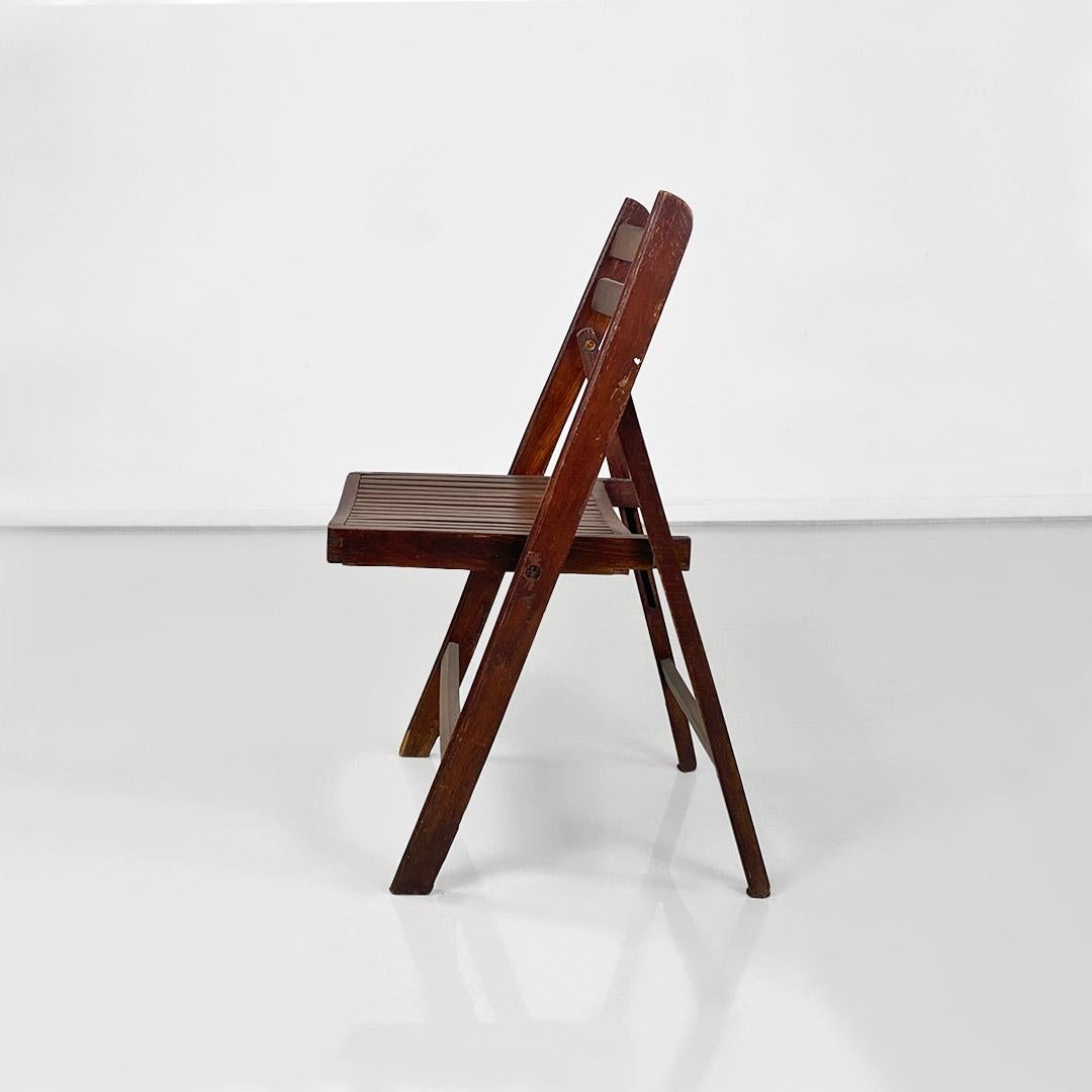 Mid-20th Century Folding chairs, Italian modernism, solid teak wood, ca. 1960. For Sale