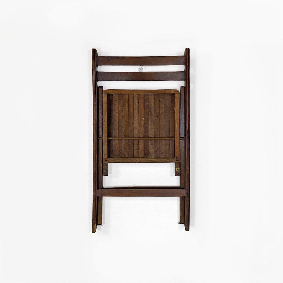 Folding chairs, Italian modernism, solid teak wood, ca. 1960. For Sale 1