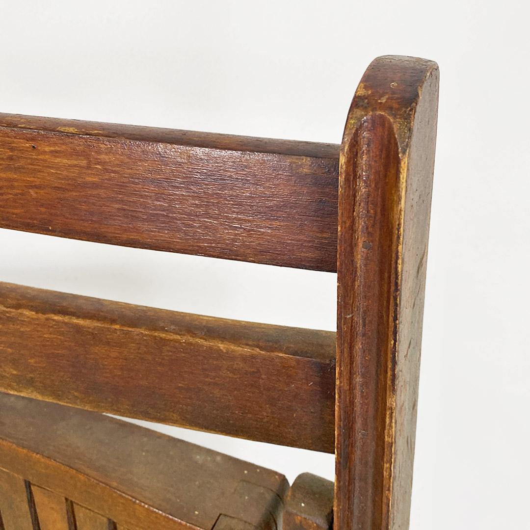 Folding chairs, Italian modernism, solid teak wood, ca. 1960. For Sale 3