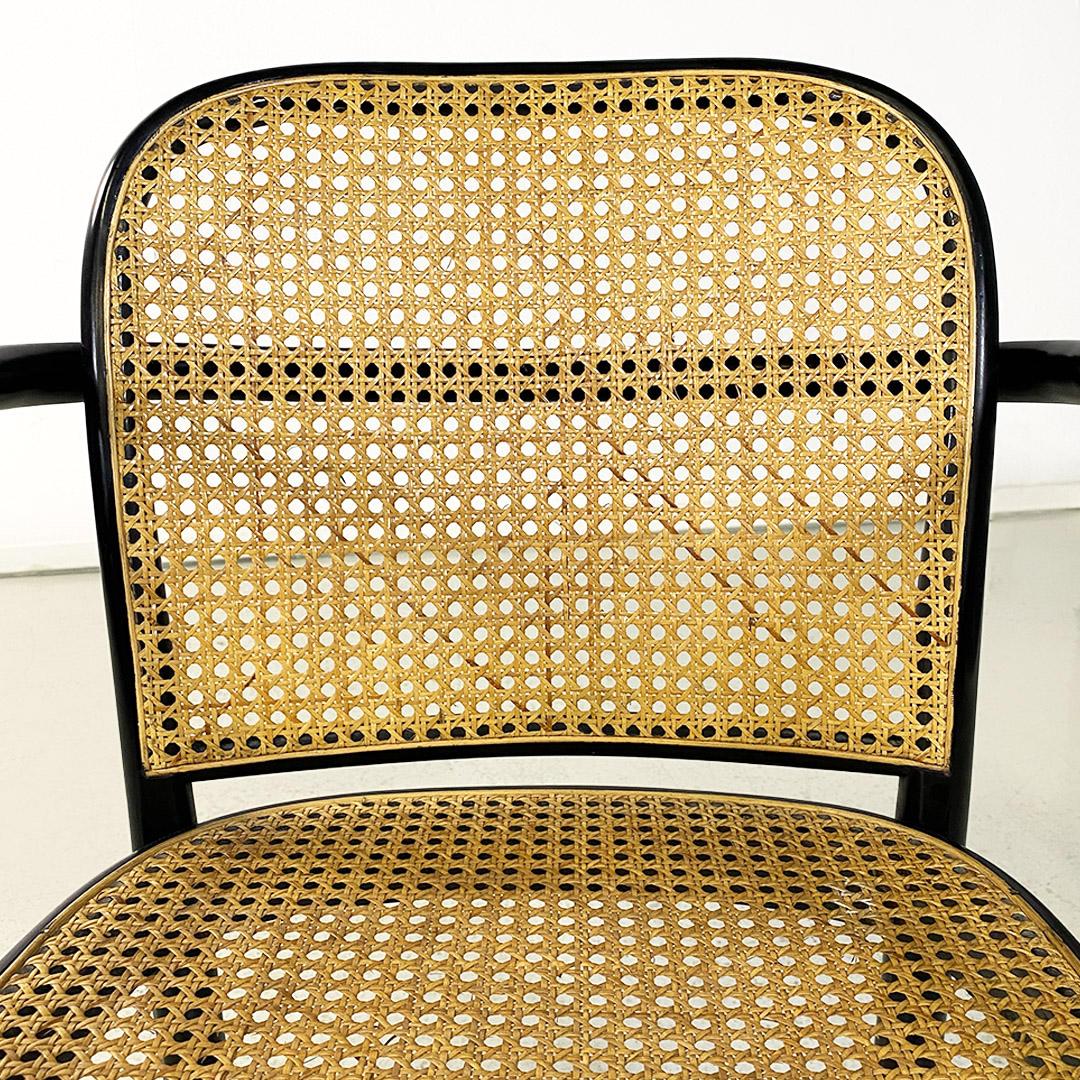 Italian wood and Vienna straw Praga chairs by Josef Hoffmann for Ligna, 1970s For Sale 2