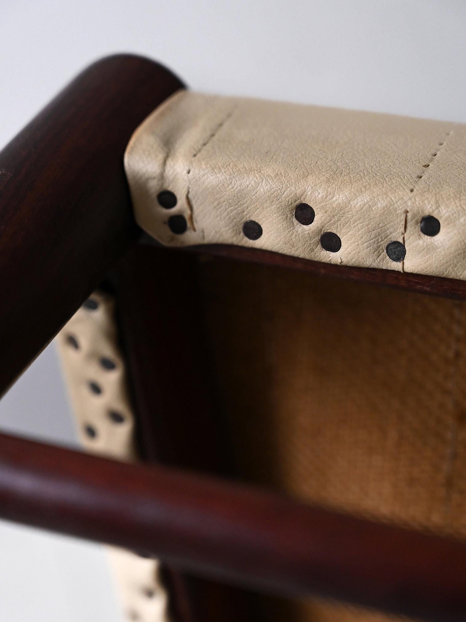 Sedie scandinave in legno e pelle en venta 4