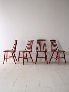Sedie scandinave vintage rosse