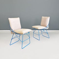 Italian modern Sof Sof metal and fabric chairs by Enzo Mari for Driade, 1980s