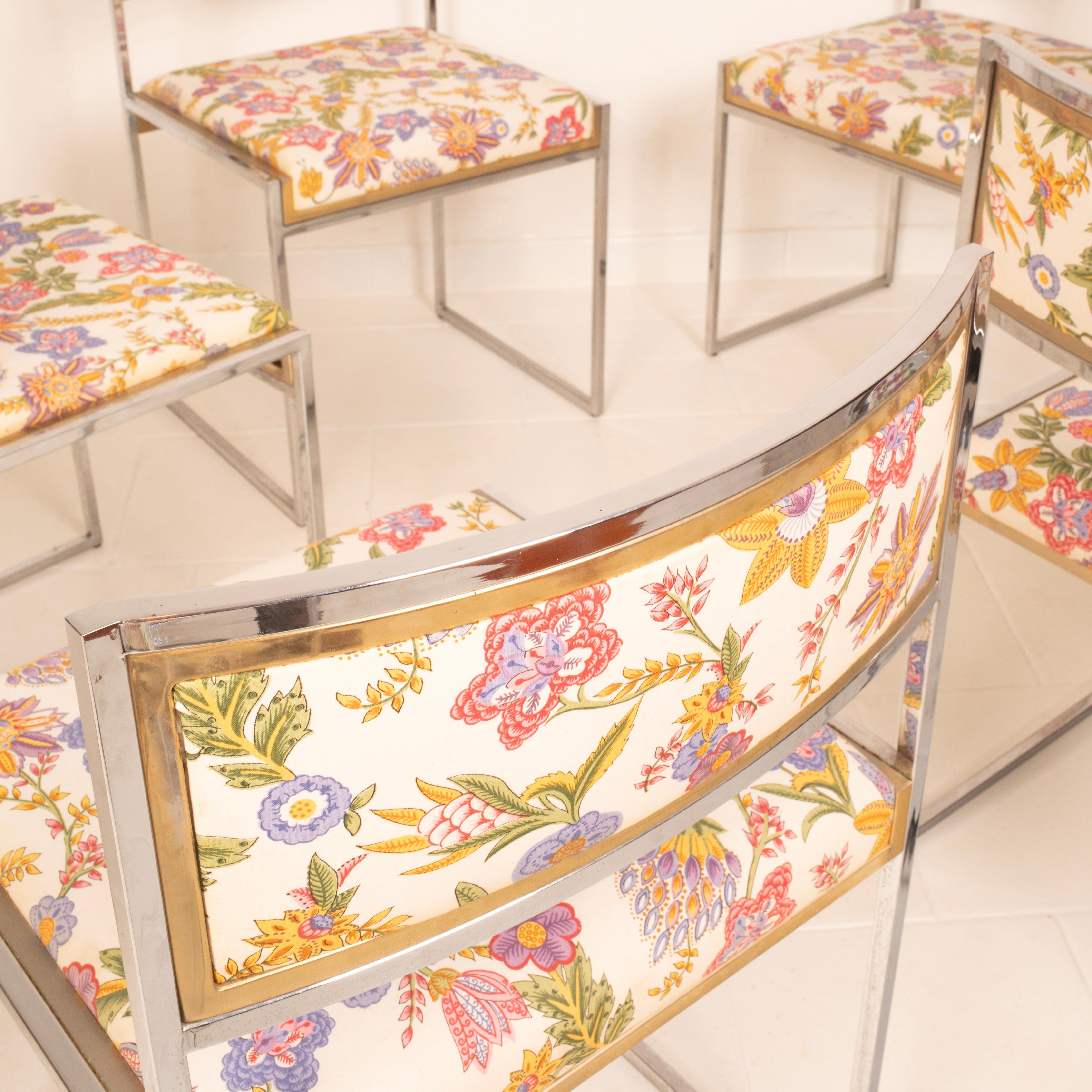 Set of 8 SQ-AL Dining Chairs by Willy Rizzo for Maison Willy Rizzo, 1970 For Sale 12